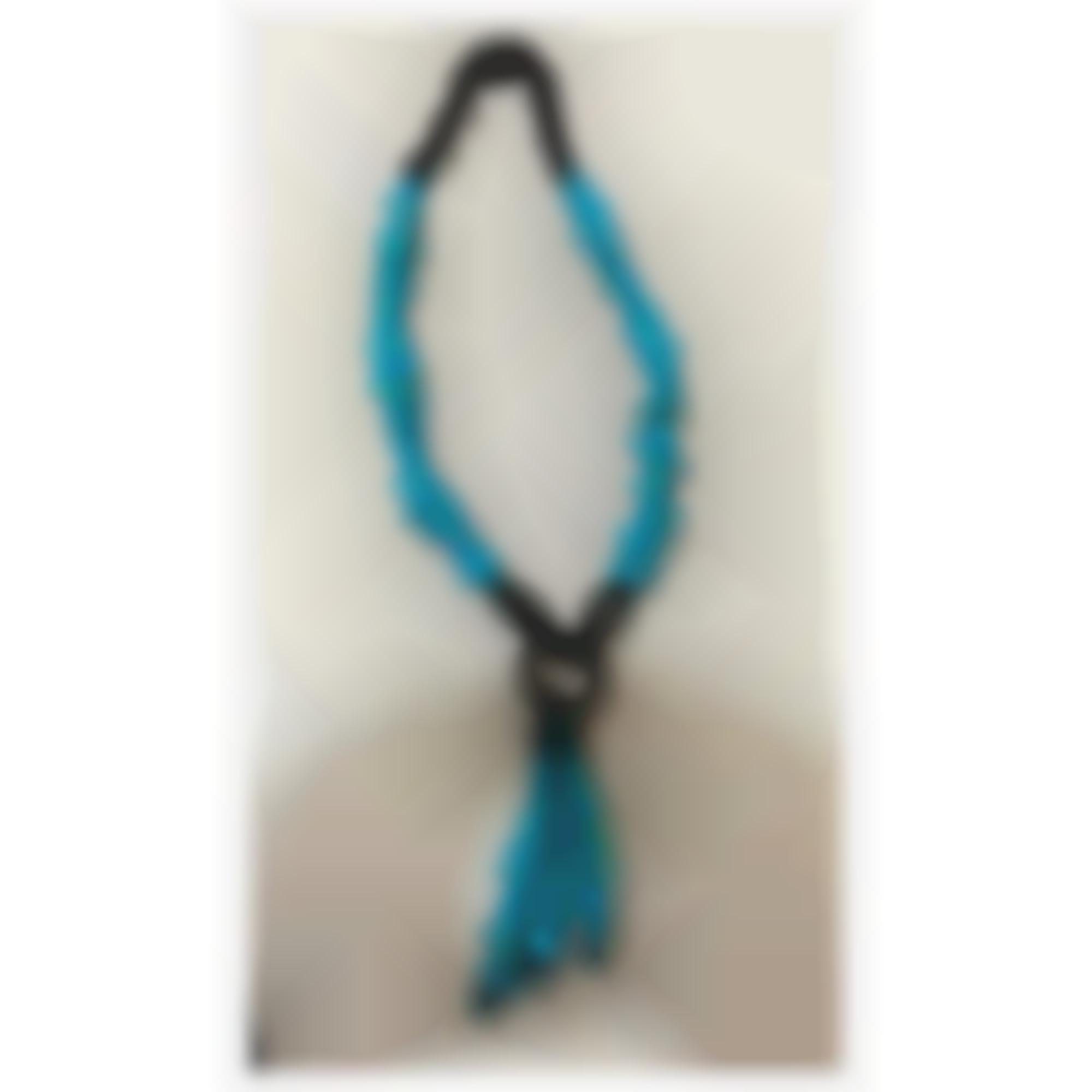 Necklace with natural turquoise and ebony