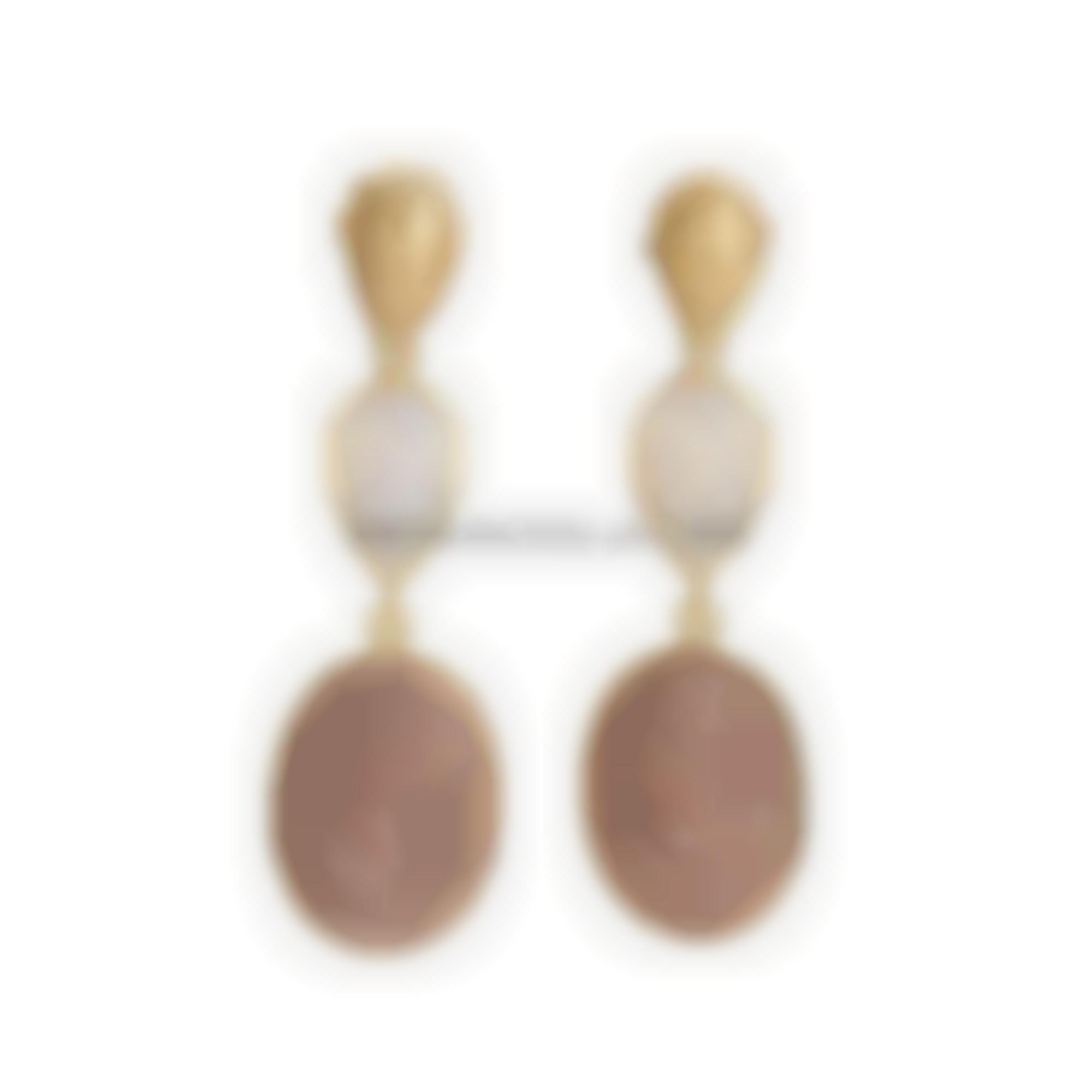 Earrings set in silver 925 with lava stones 