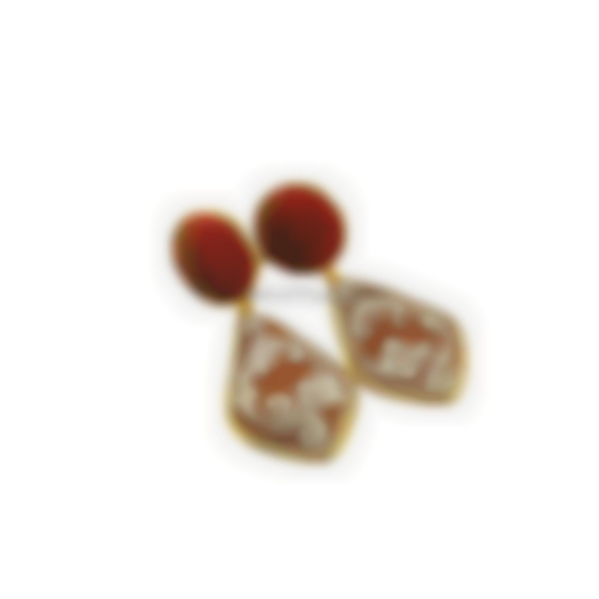 Earrings set in silver 925 with cameos and San Leucio silk 