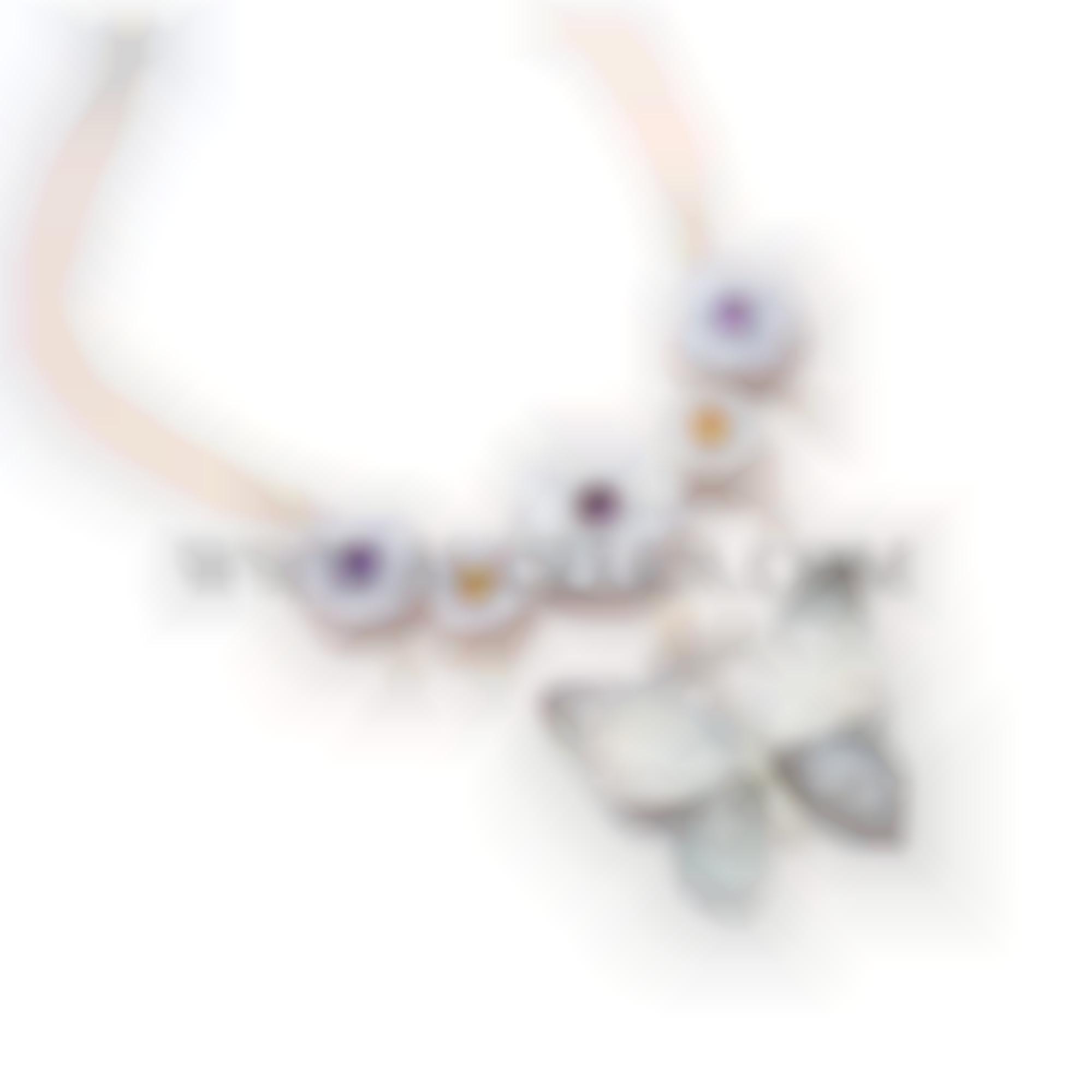 Collier butterfly with natural cameo pearls and mop