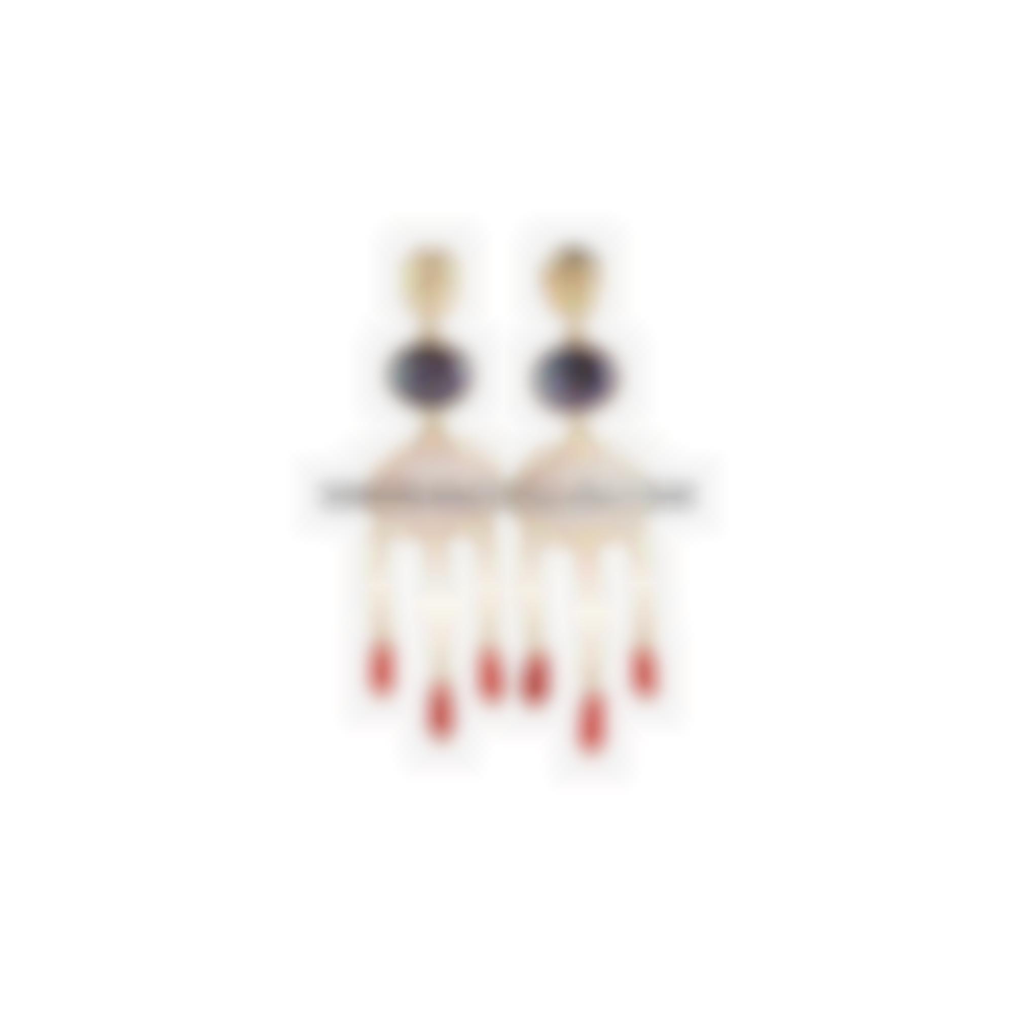 Orecchini in corallo rosso naturale in argento 925