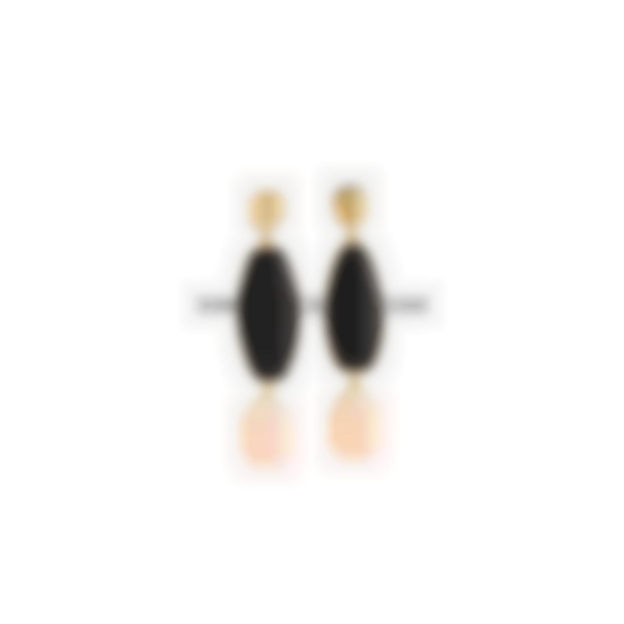 Earrings set in silver with natural pink cabochon