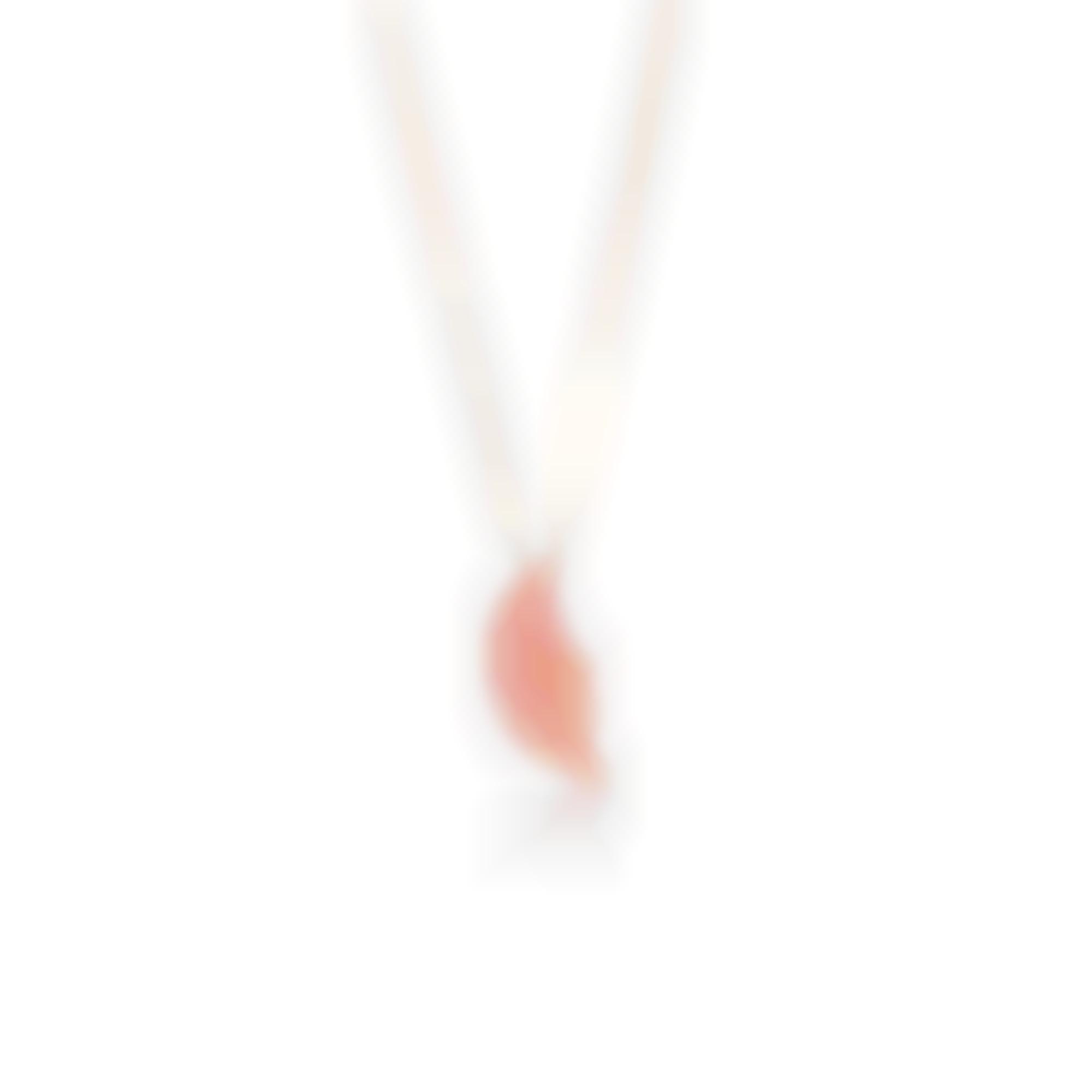 Mezza luna incisa su corallo rosa naturale 