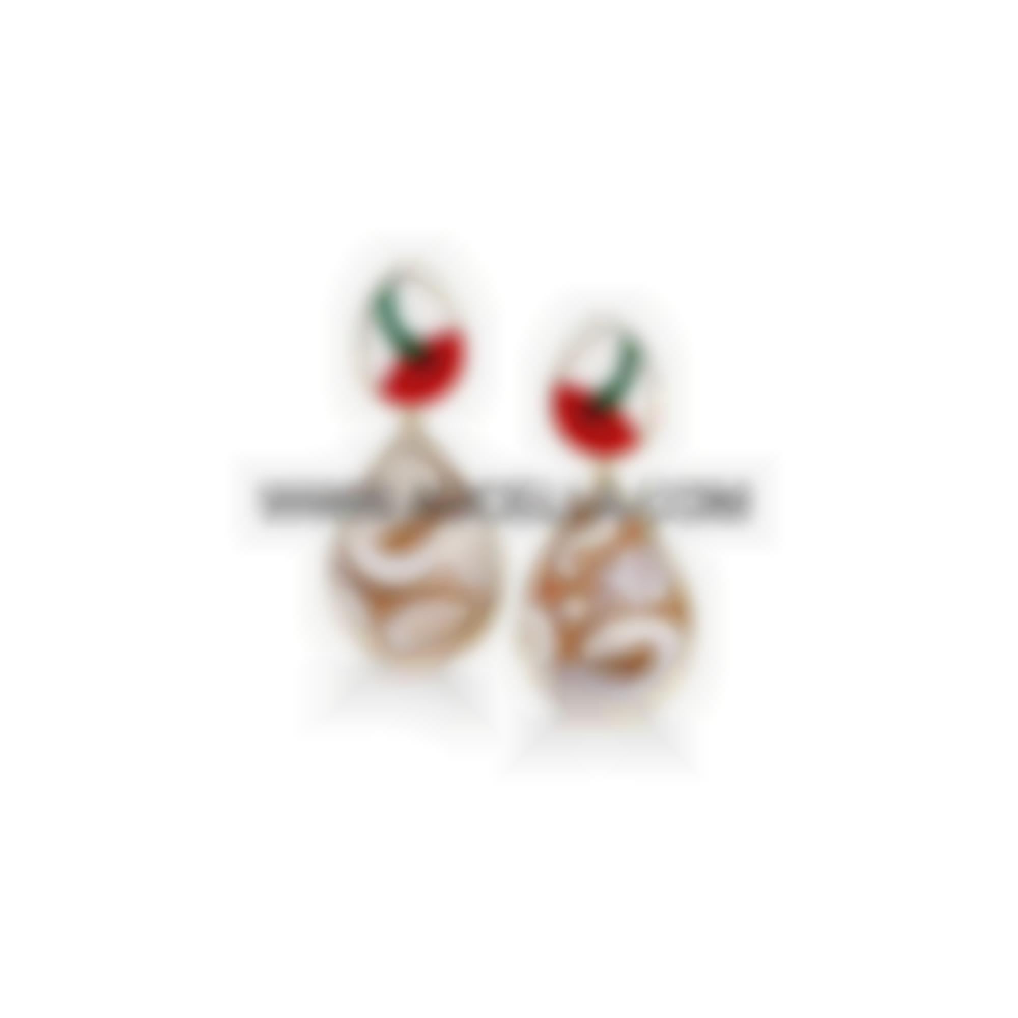 Orecchini con mosaico e cammei incisi 