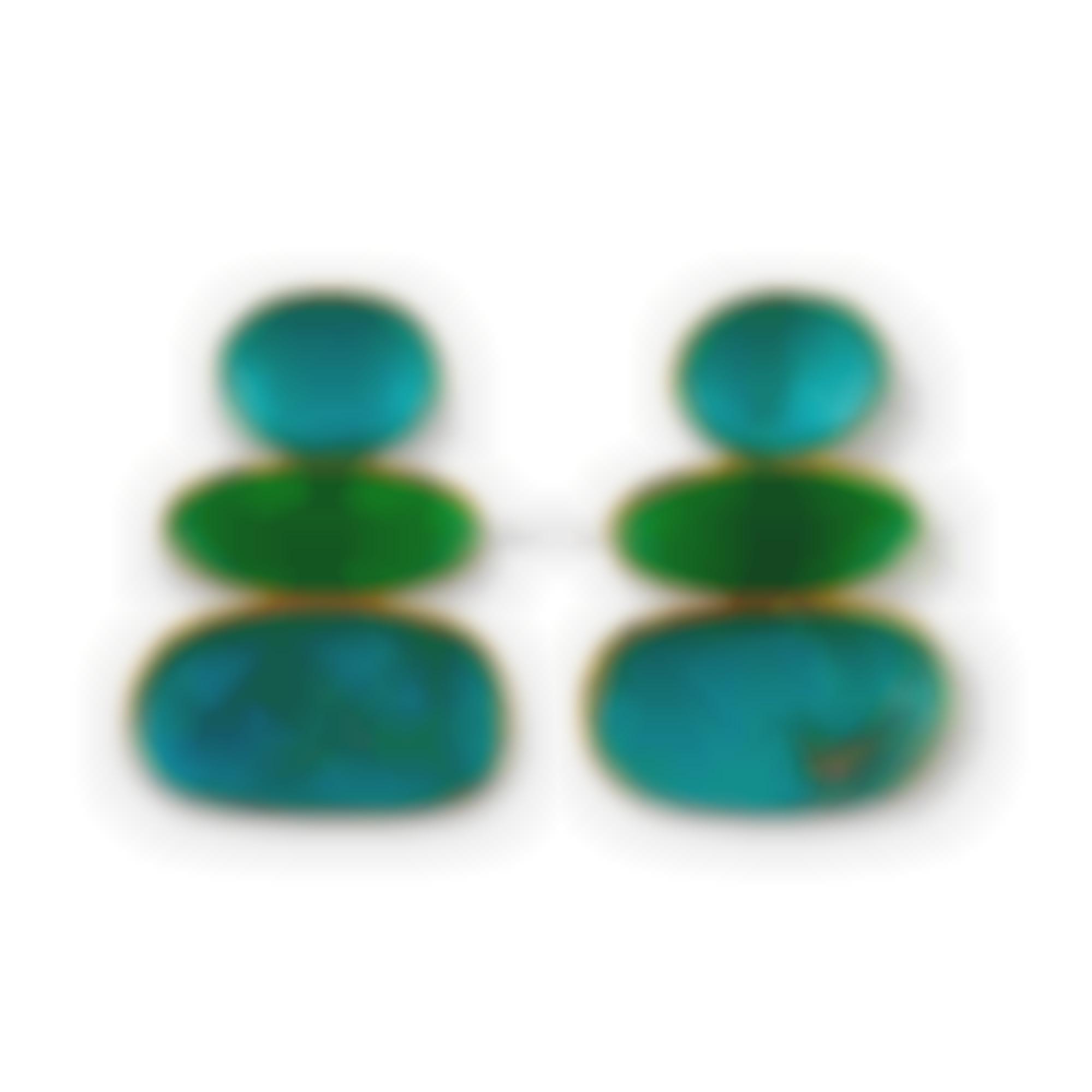 Orecchini con turchese naturale e onice verde