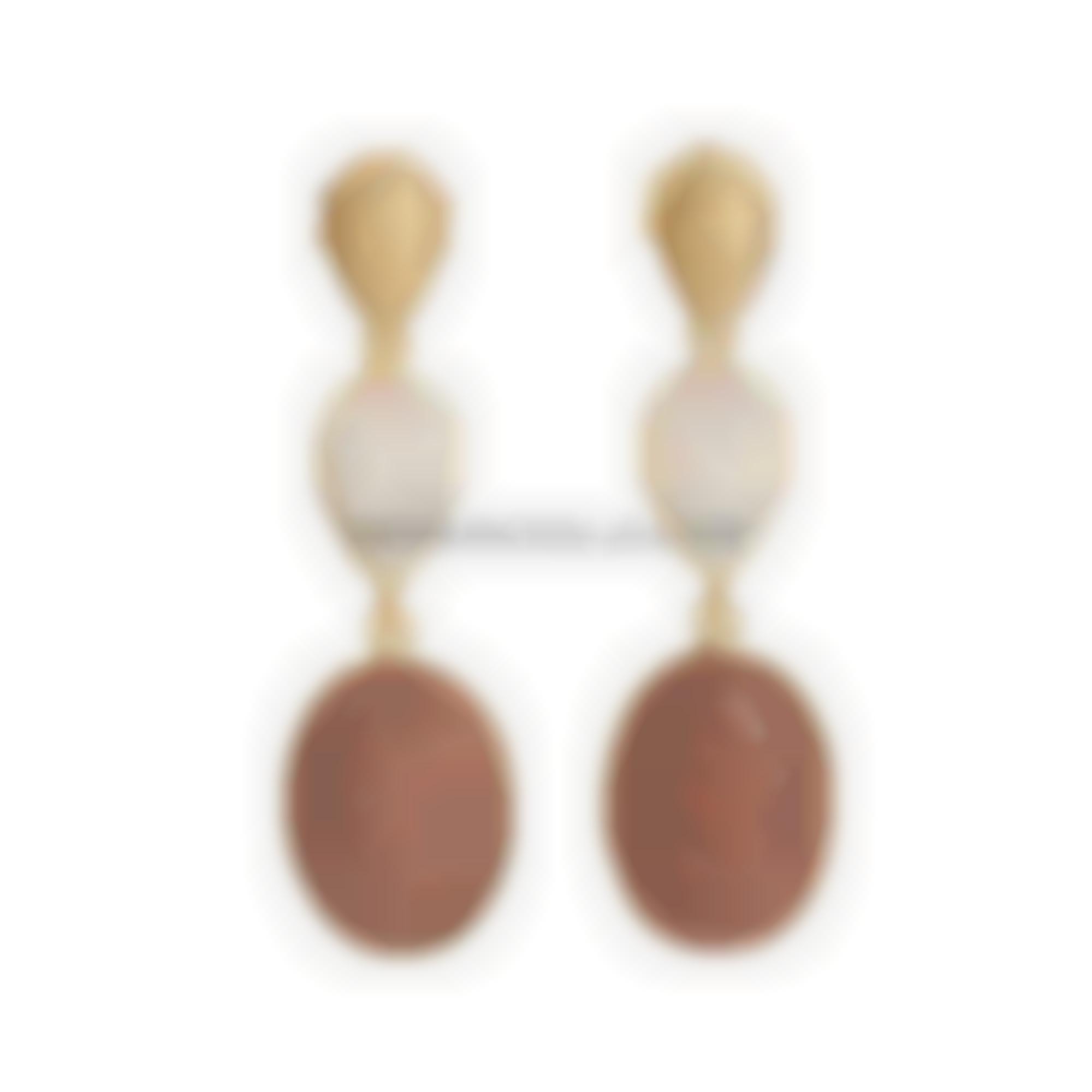 Lava stone cameo set in silver