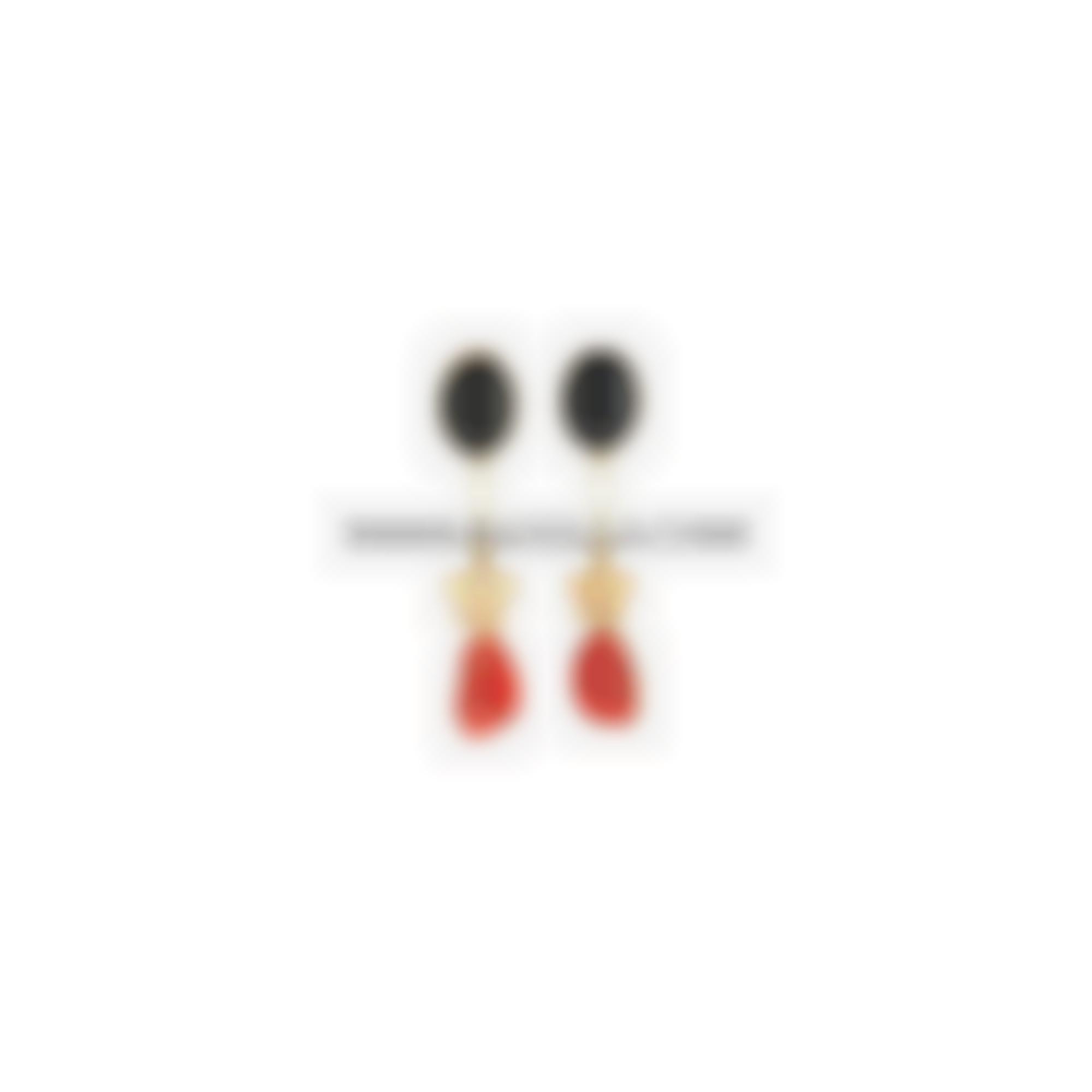 Earrings set in silver 925 natural red italian coral