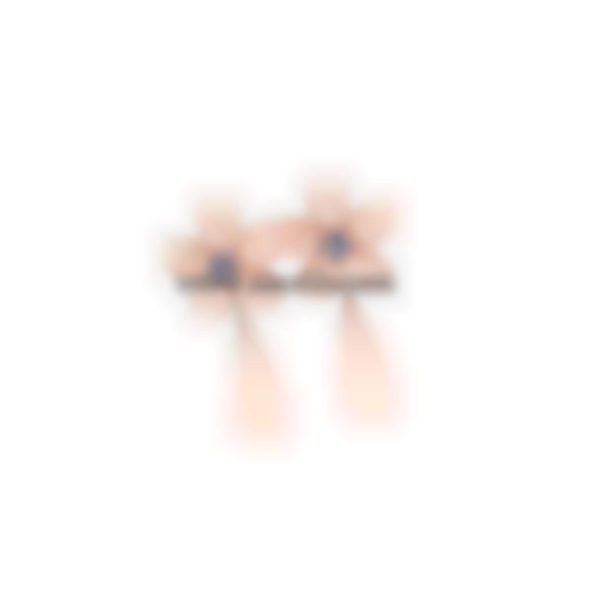 Earrings set in gold with natural pink coral 
