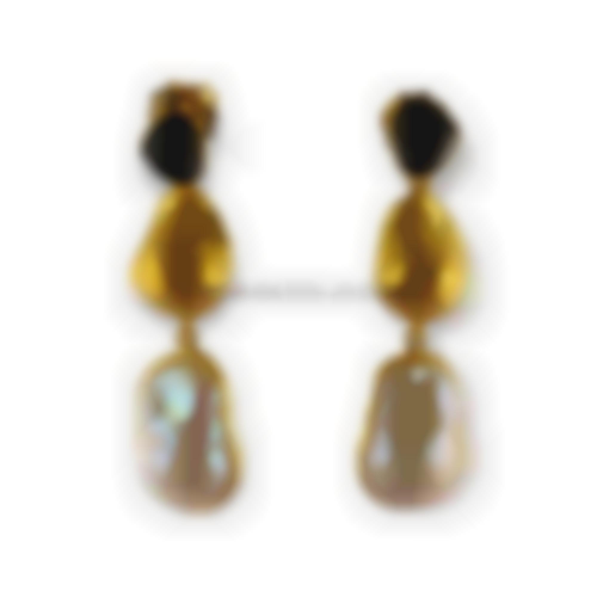 Perle barocche naturali in argento giallo