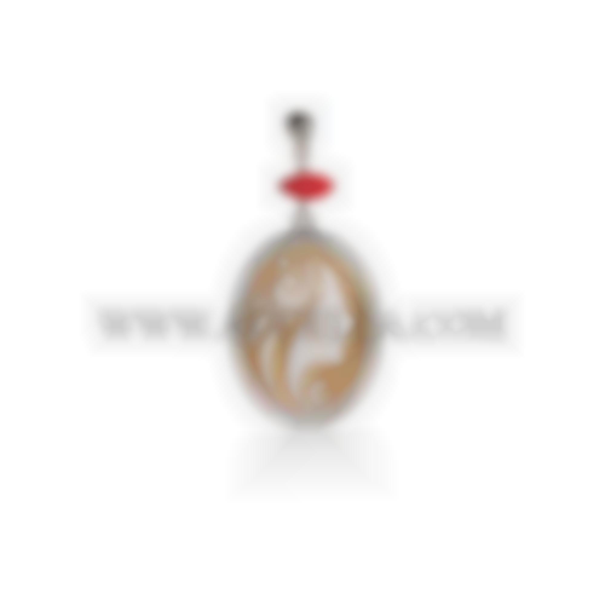 Pendant with natural seashell cameo handmade