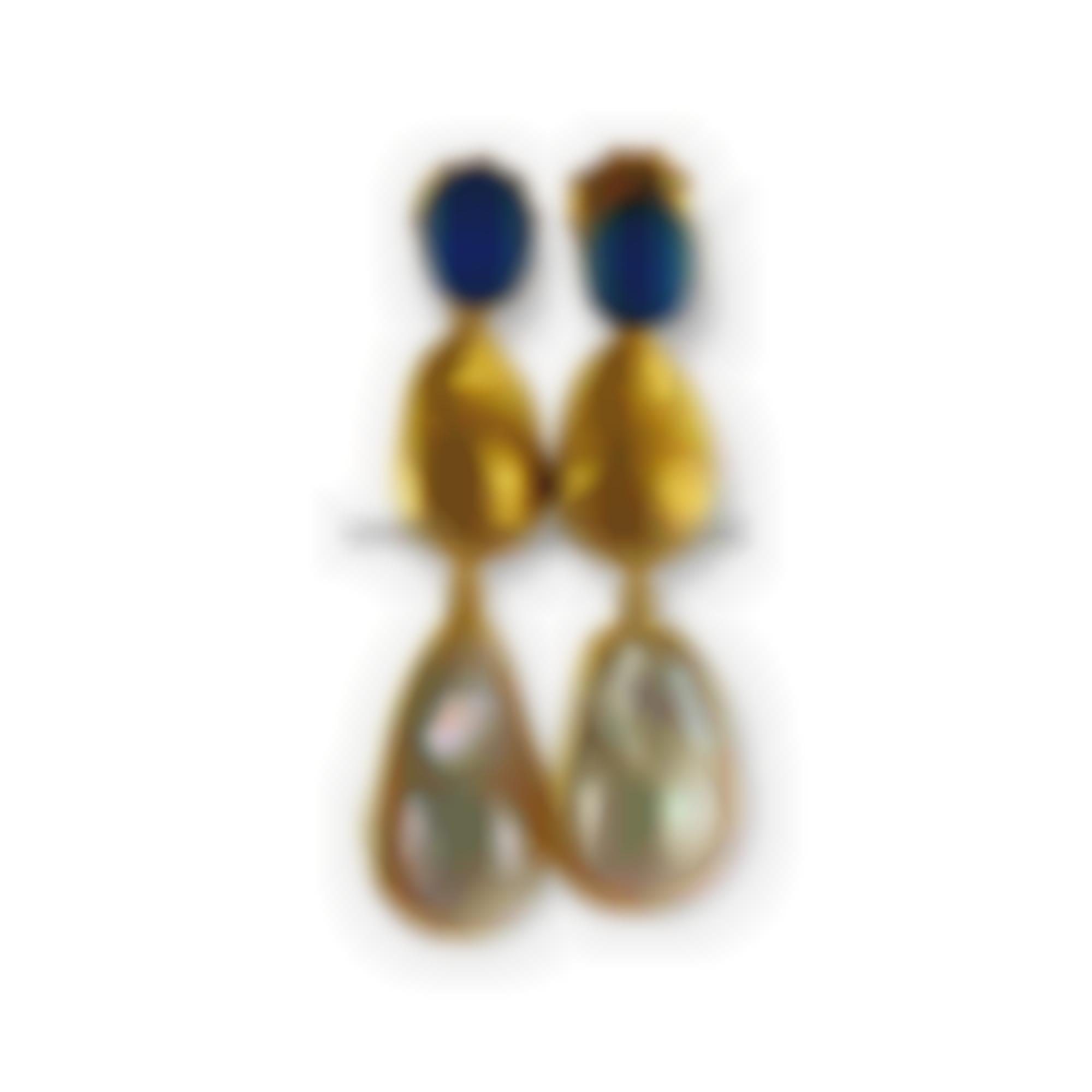 Natural stones and pearls set in silver 
