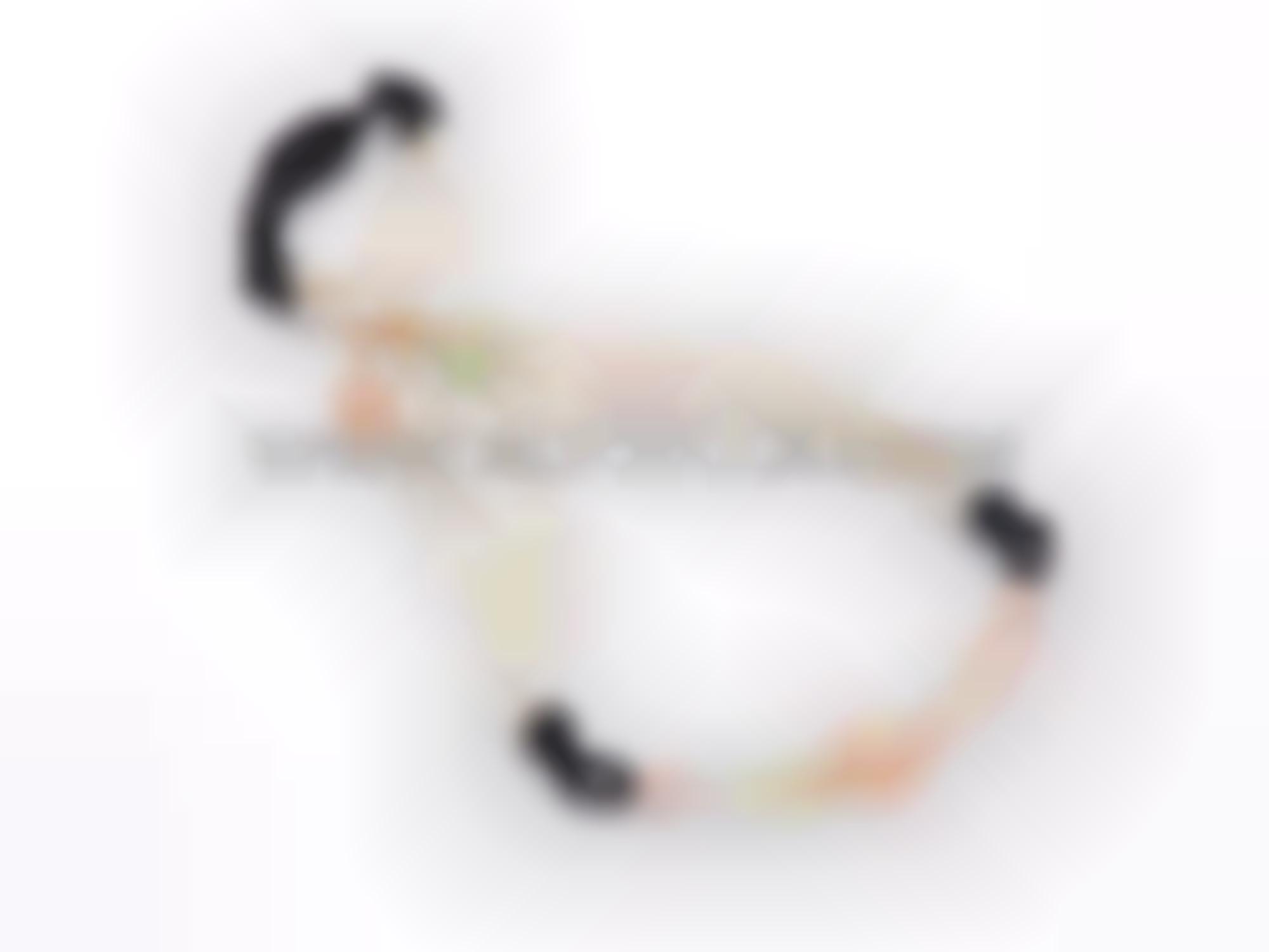 Necklace with acquamarina nuggets pearls and ebony