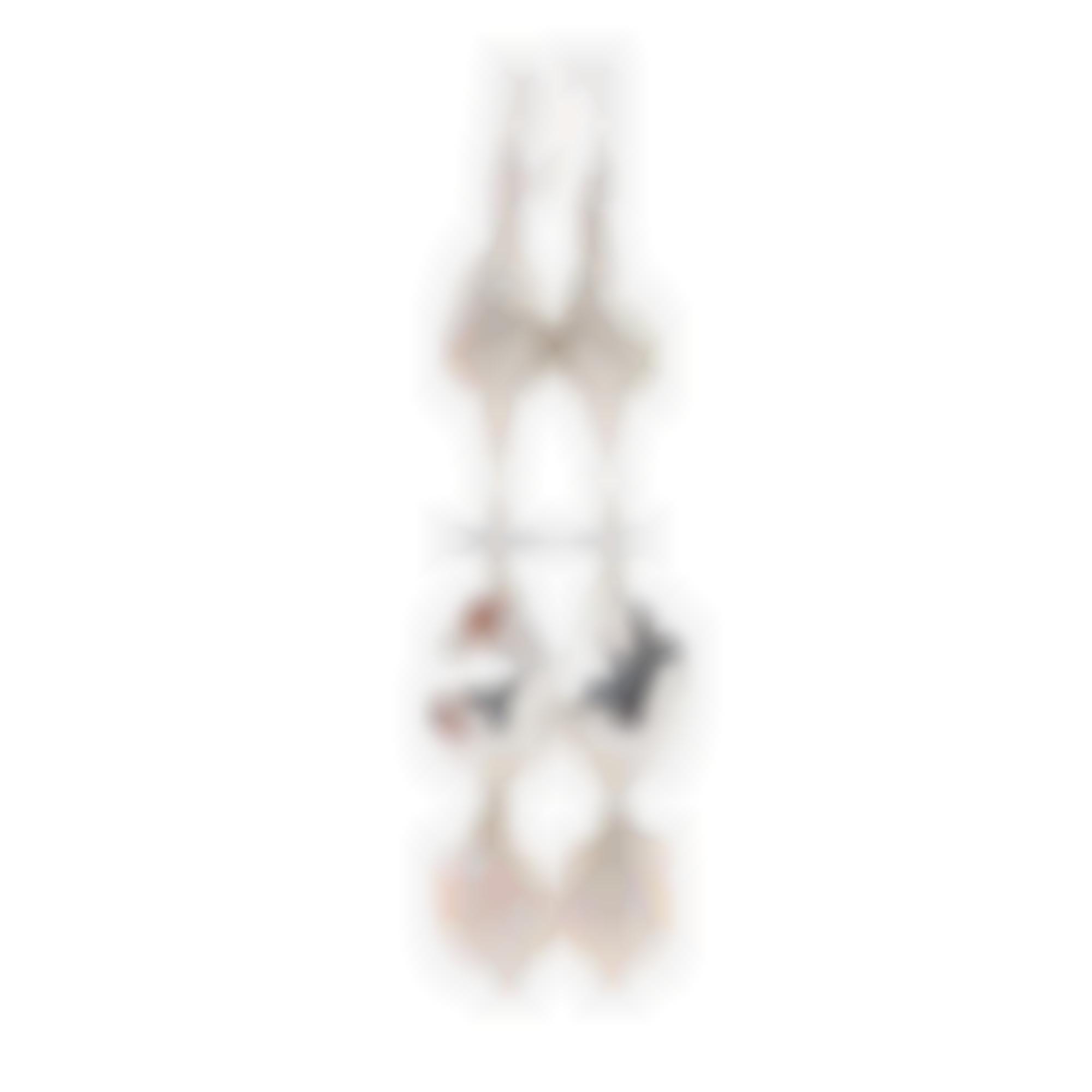 Earrings set in white silver with natural fresh water pearls