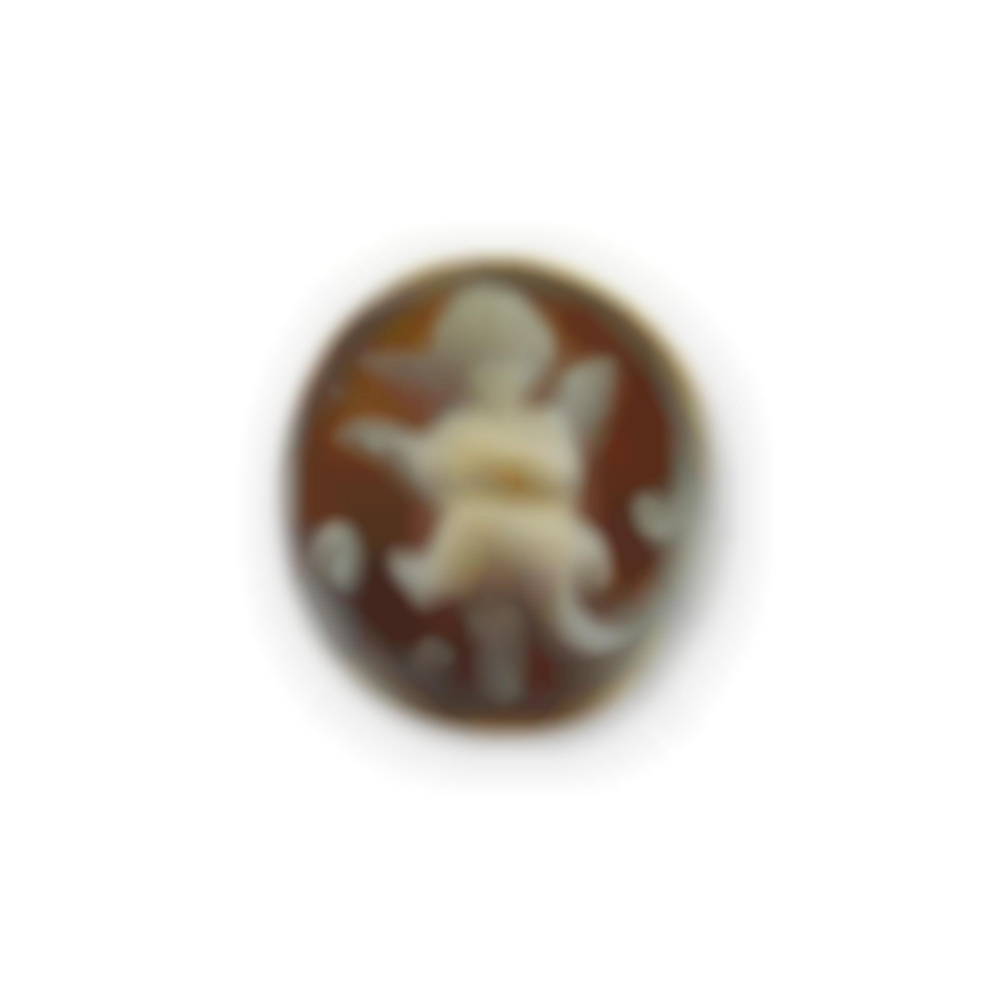 Angelo inciso a mano su cammeo e montato in argento 