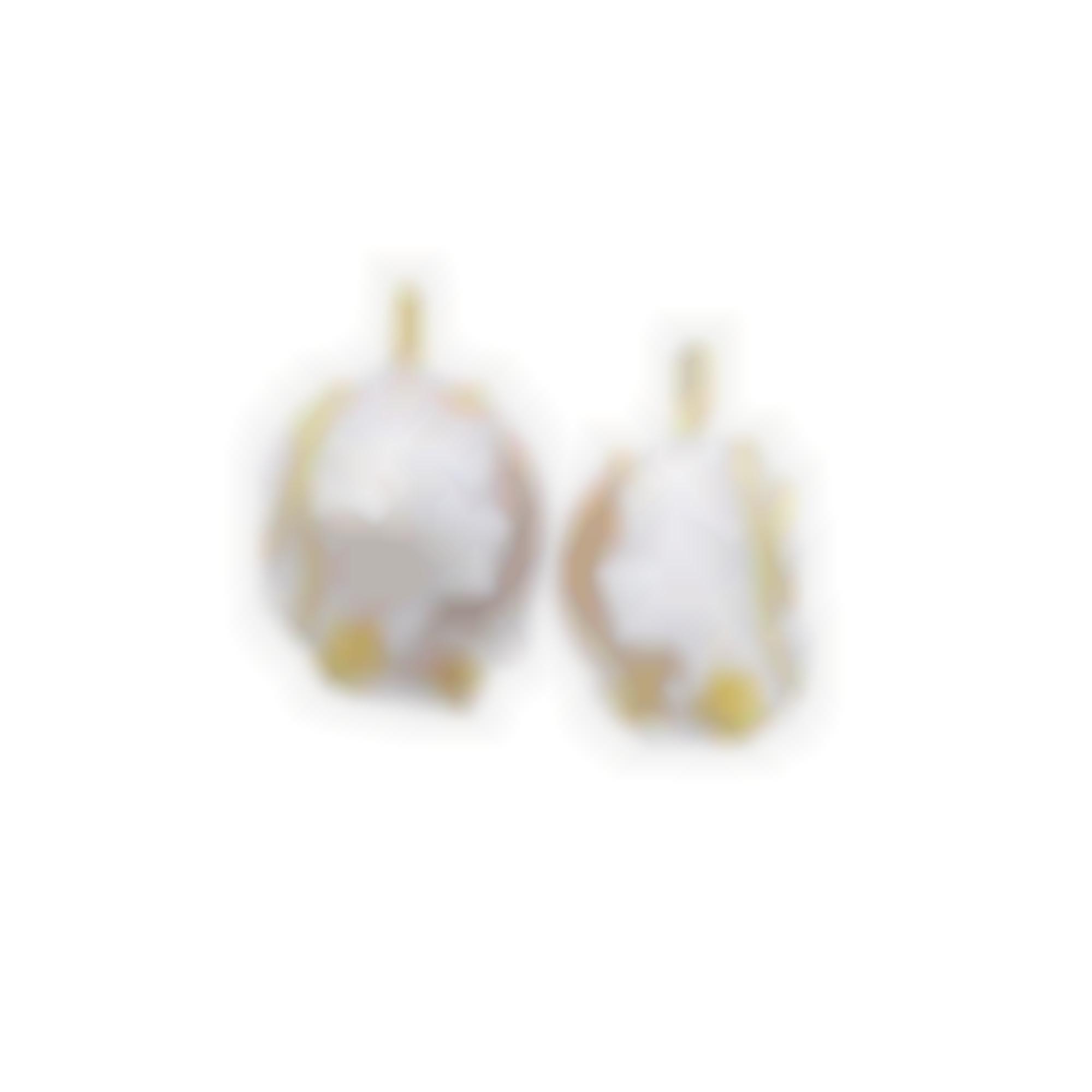 Earrings handmade carved on natural seashell 
