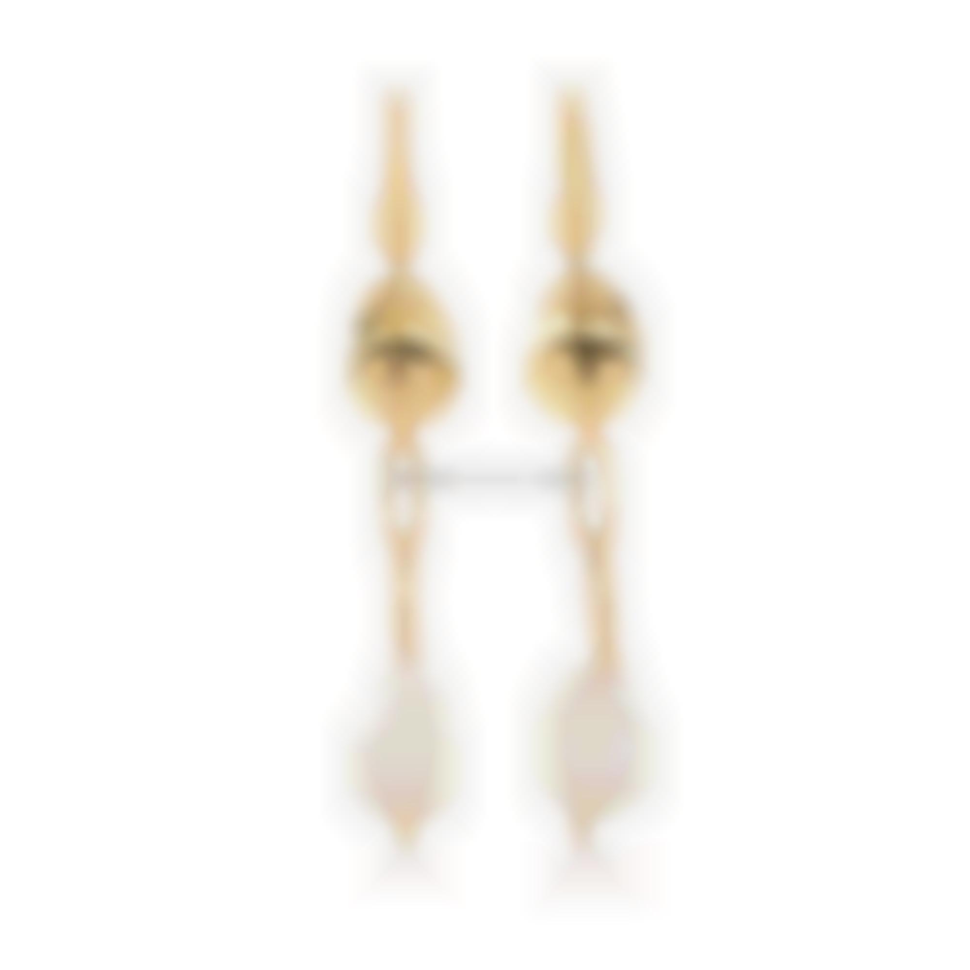 Fresh water pearls set in yellow silver