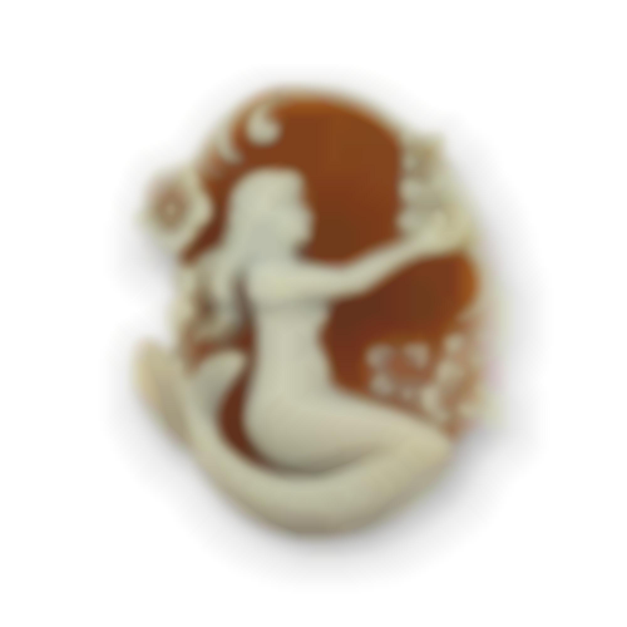 Natural seashell cameo handmade siren design