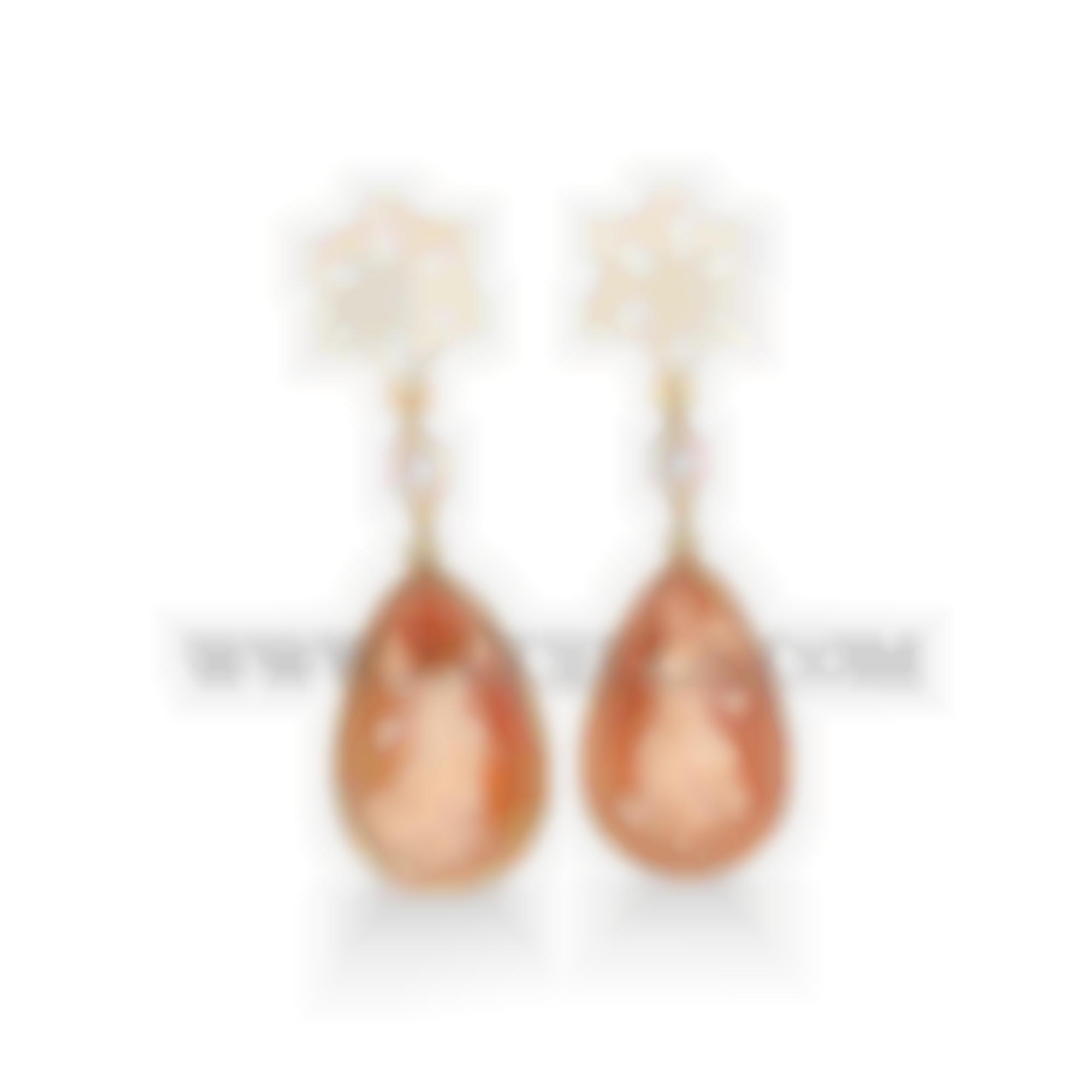 Earrings set in silver with mop and natural cameos 