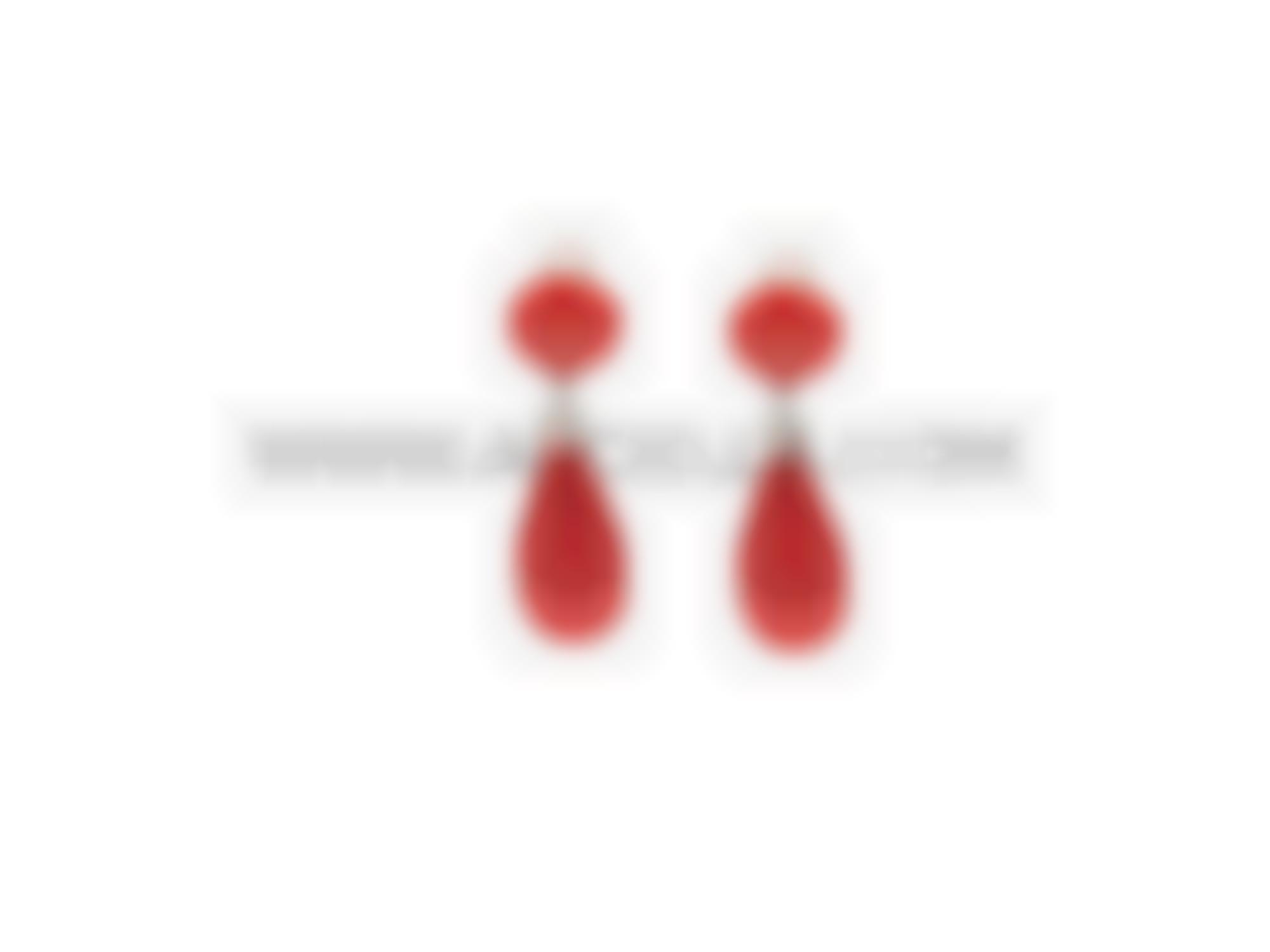 Earrings coral and diamonds 