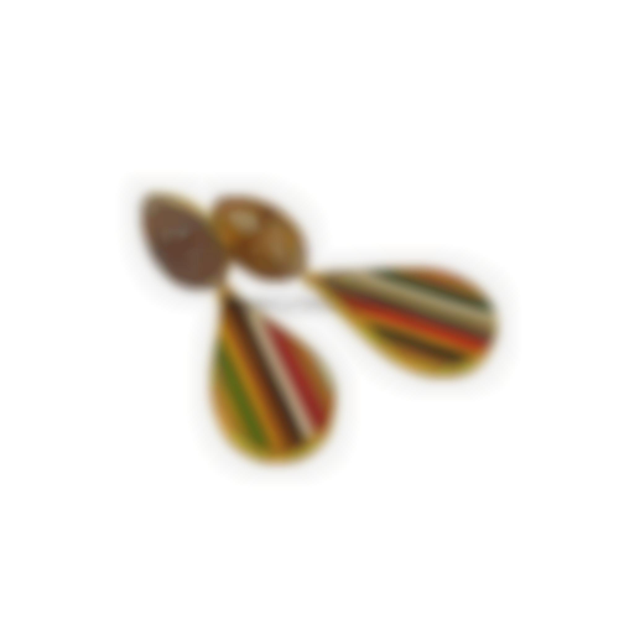 Orecchini realizzati con cammei ed intarsi in legno