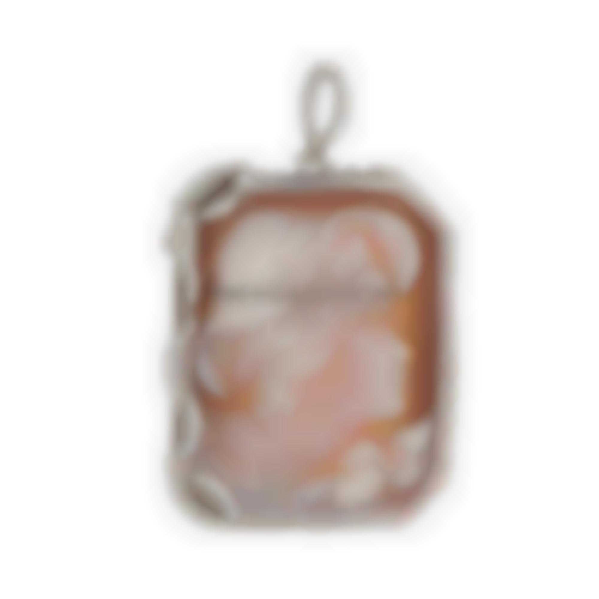 Pendant set with silver 925 cameo and zirconia 