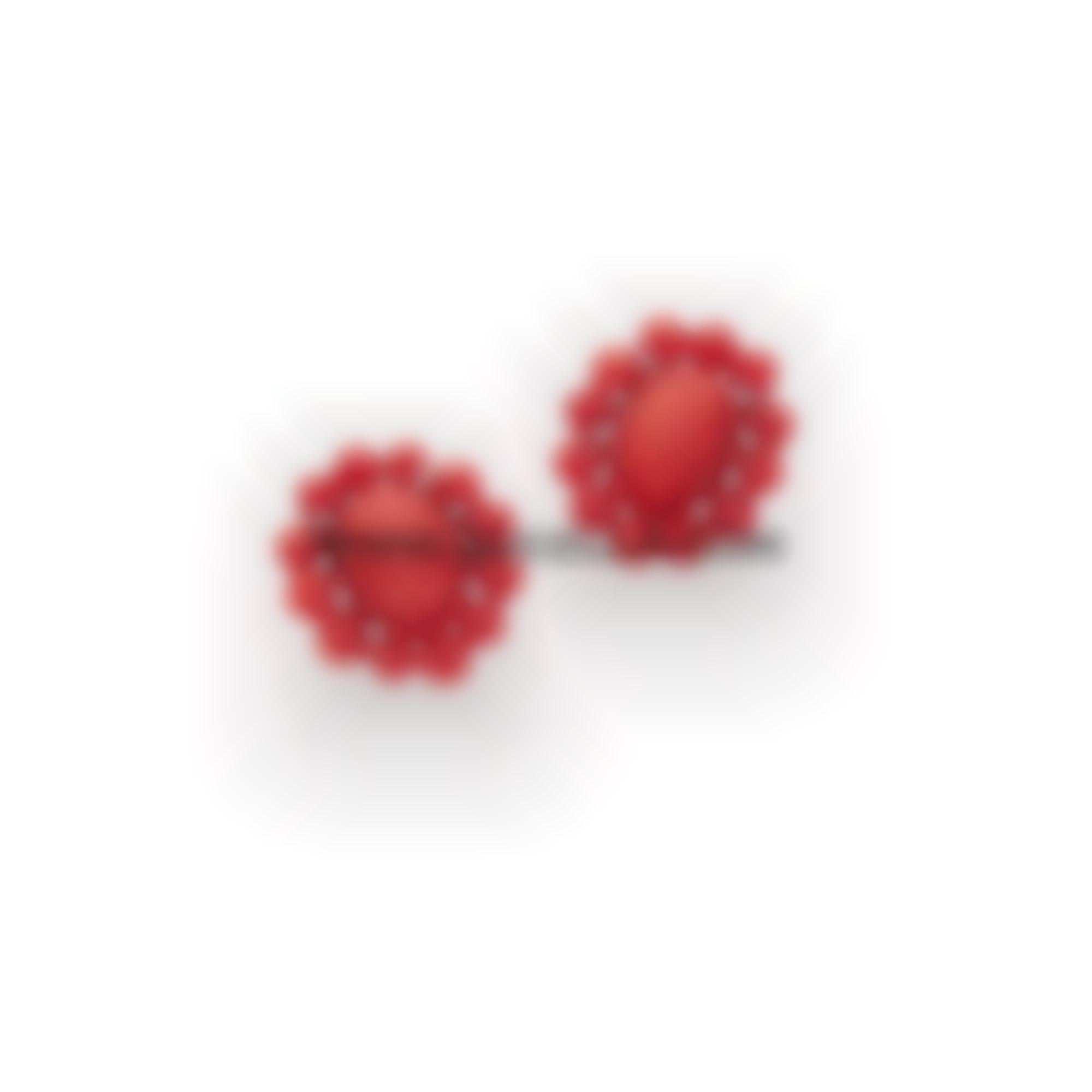Earrings with coral and white gold 