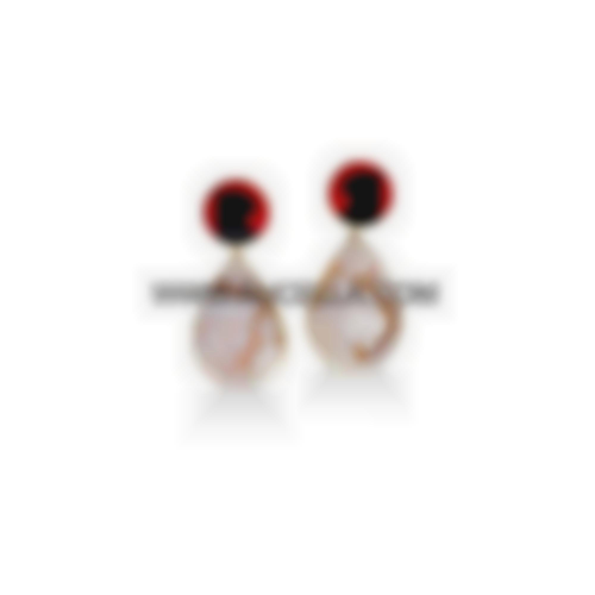 Orecchini con animali incisi su conchiglia 