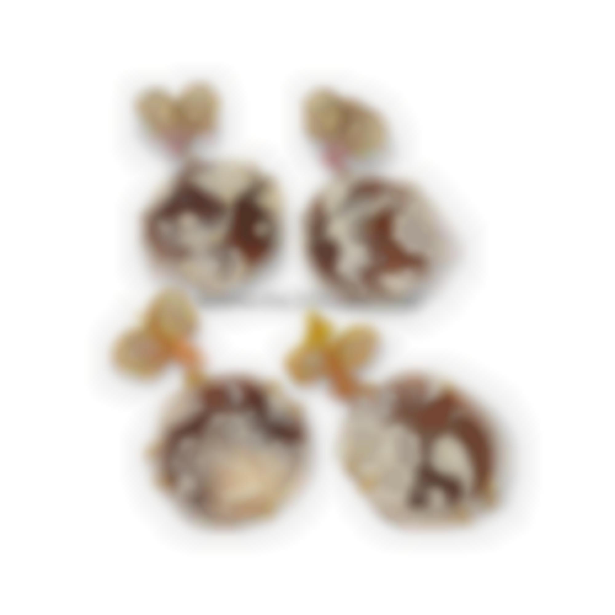 Cameos set in silver with mop