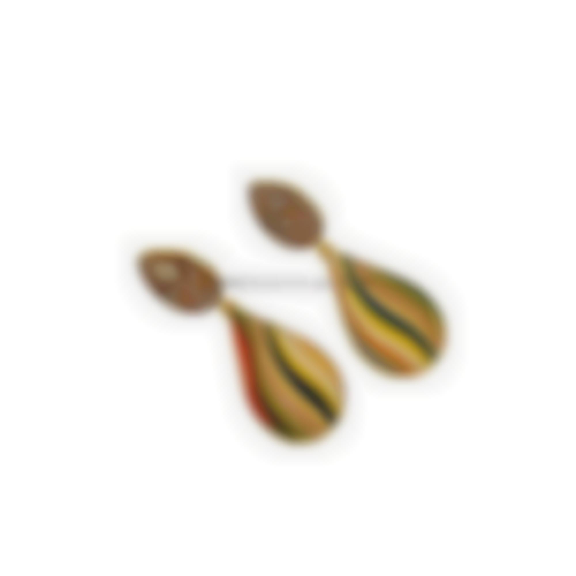 Orecchini con cammeo e intarsi in legno