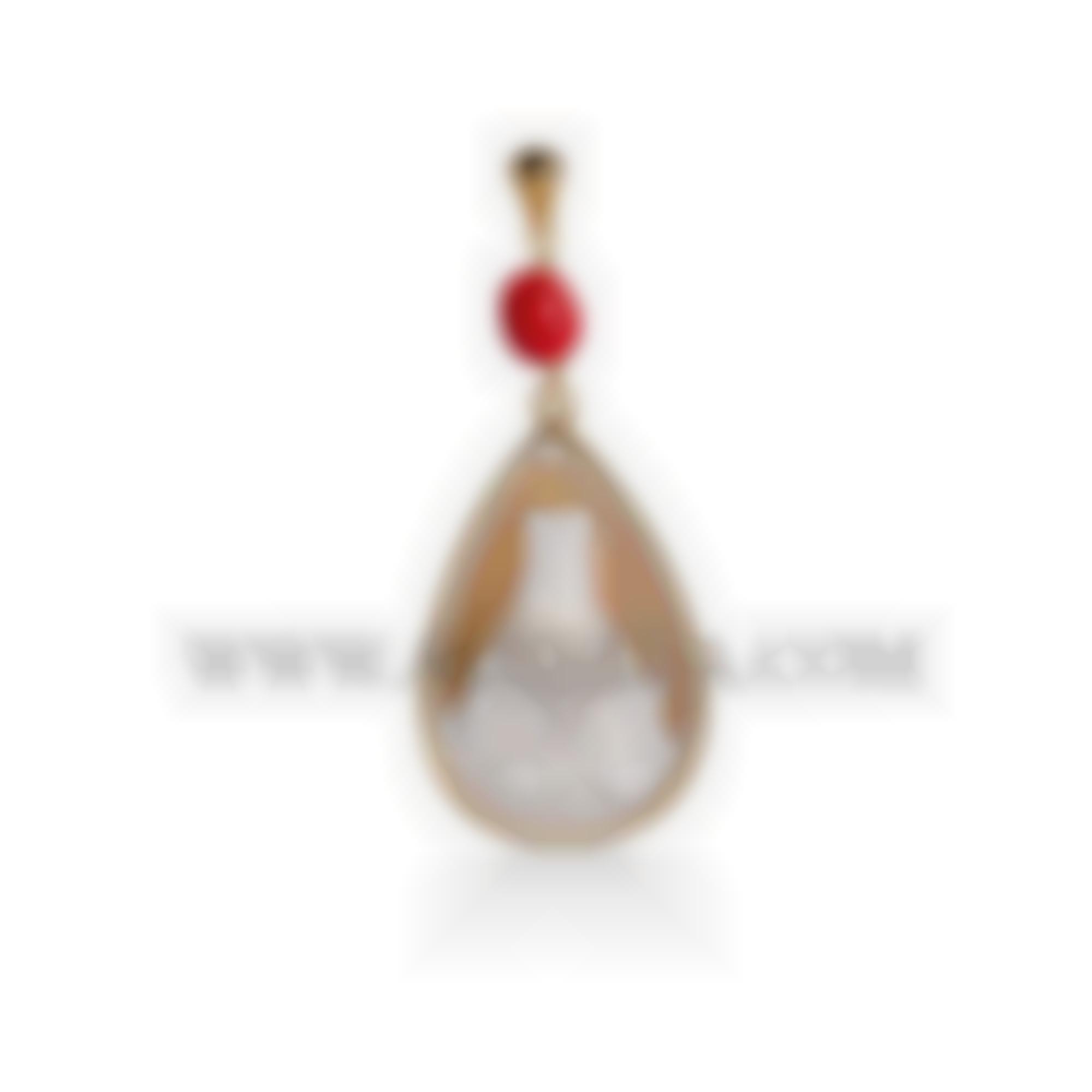 Pendant set in silver with natural handmade cameo 