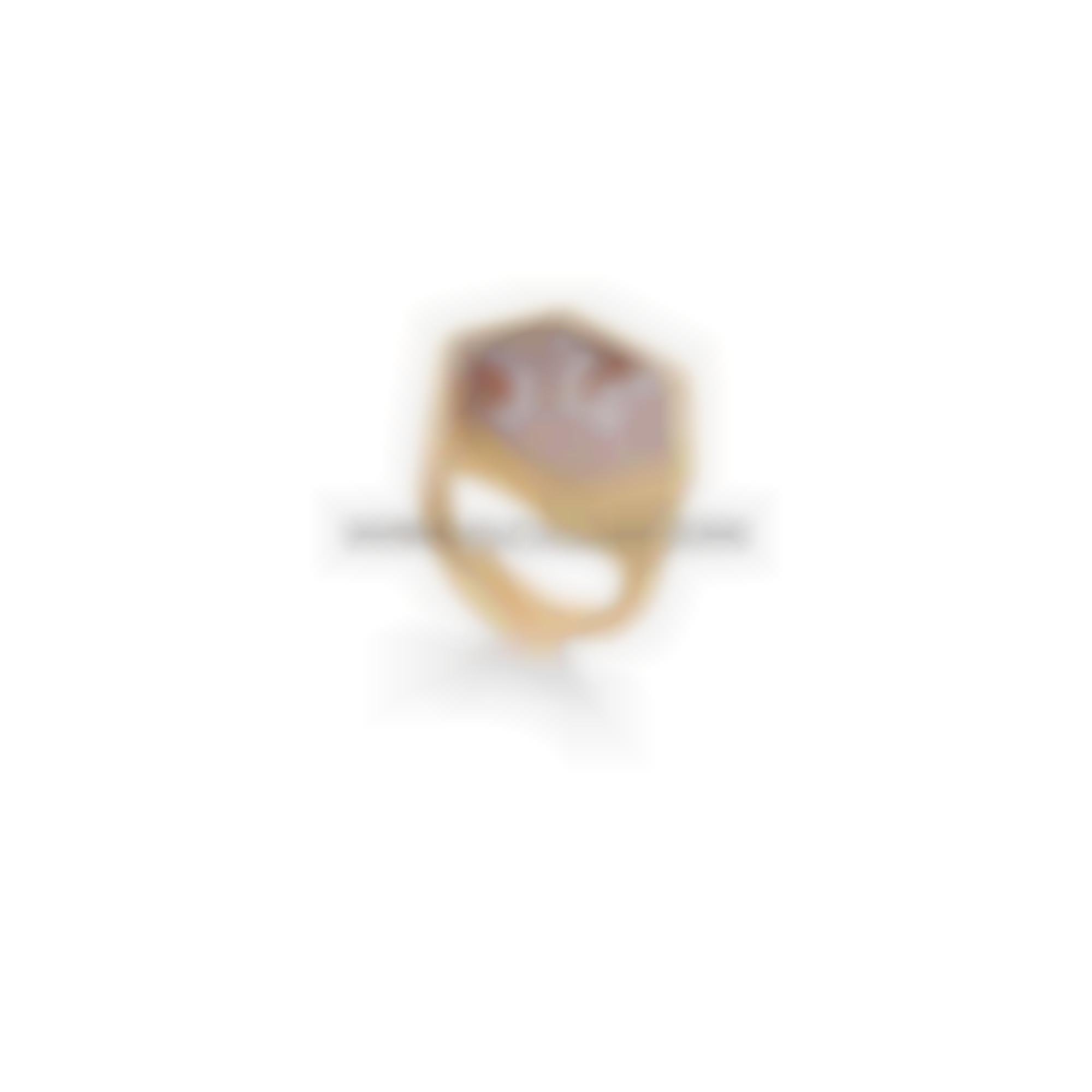 Anello in argento con cammeo stile floreale 