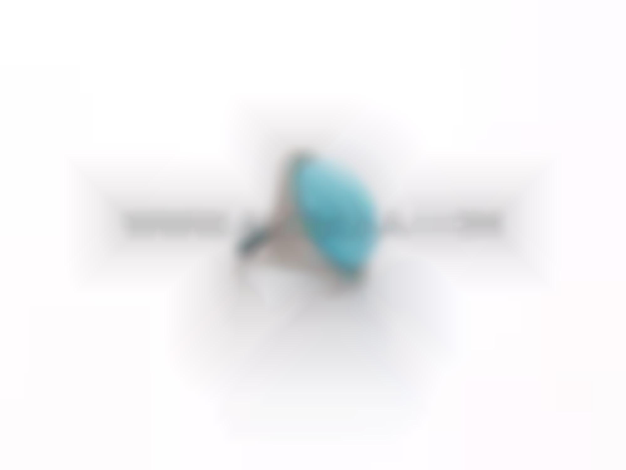 Diamonds ring with turquoise 
