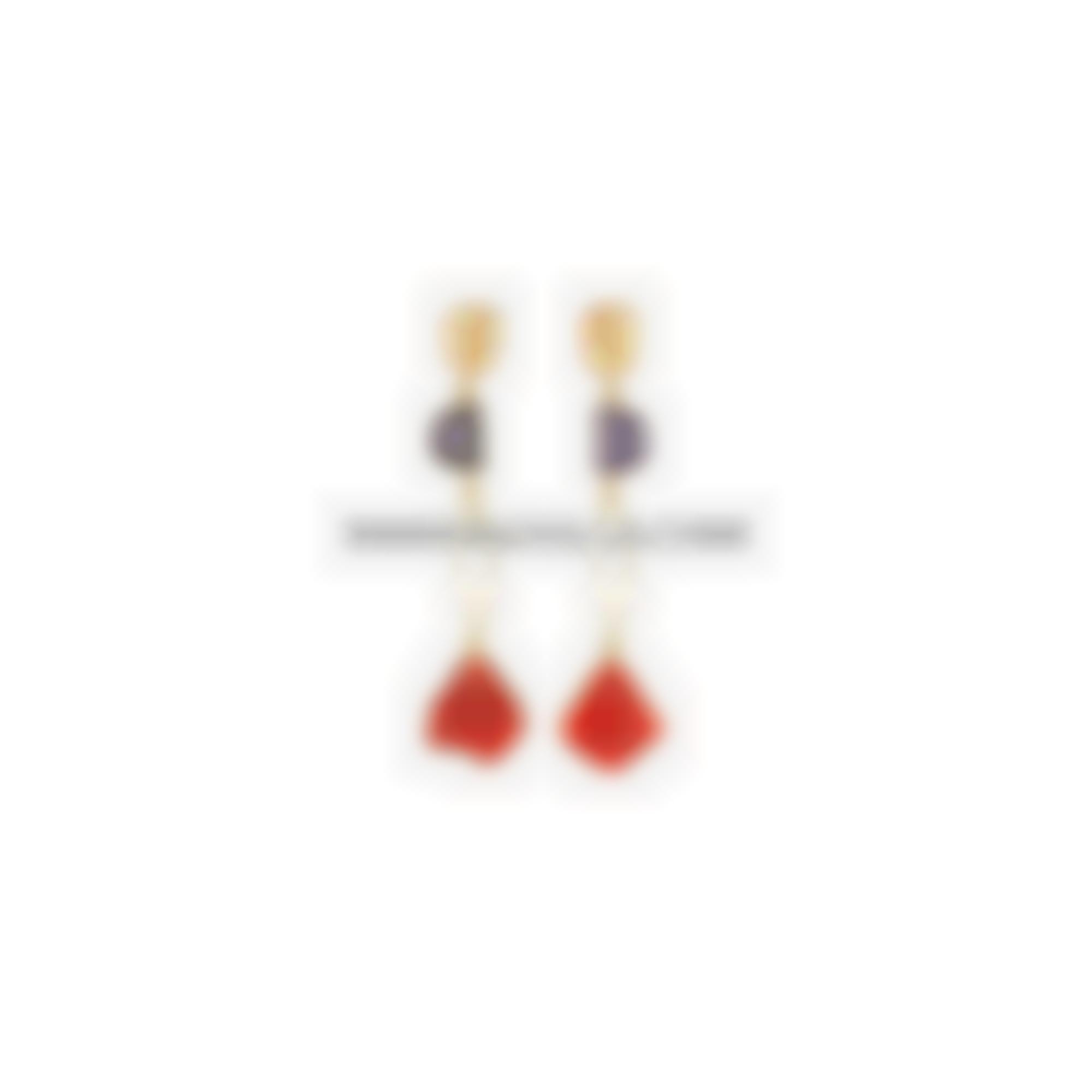 Orecchini pietre naturali e corallo rosso naturale