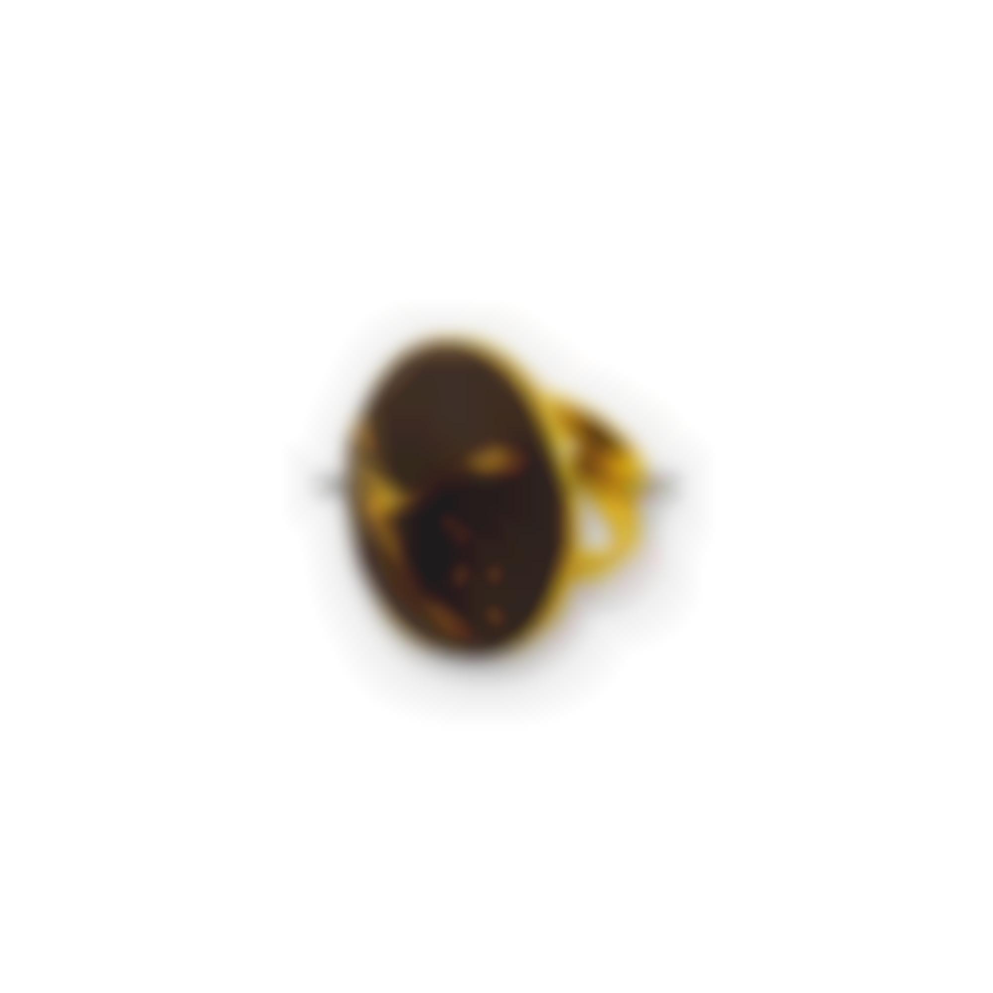 Anello con ceramica in argento giallo