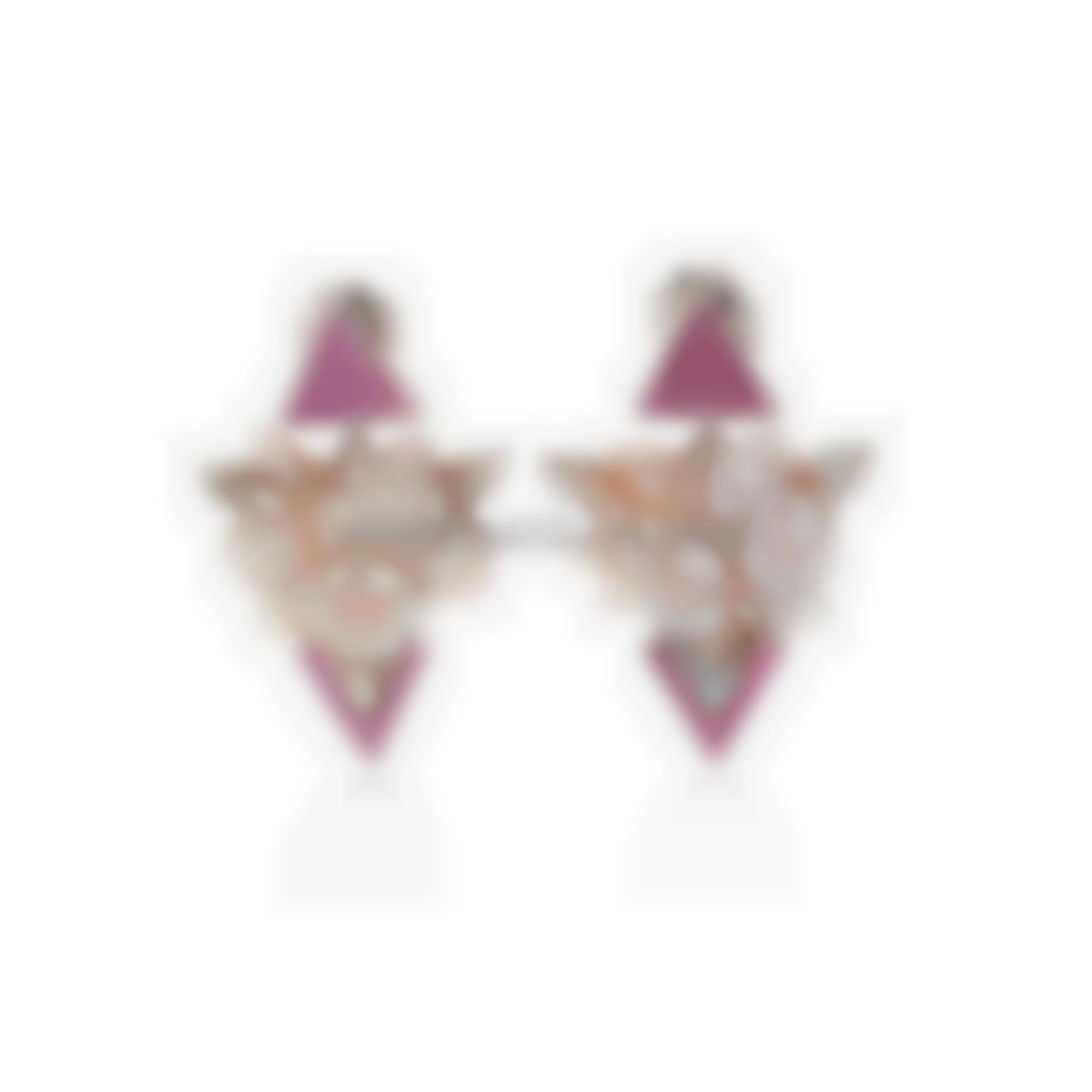 Earrings set in silver with natural cameo seashell