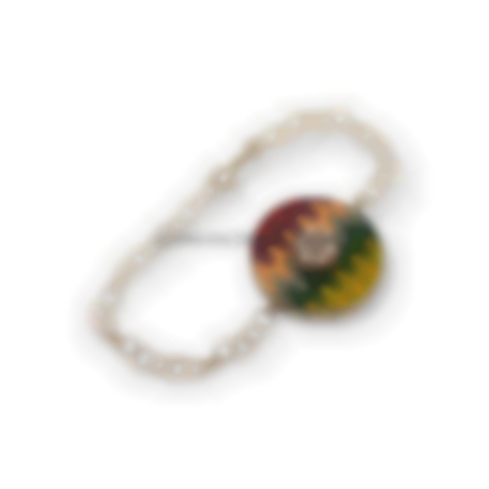 Bracelet set in silver with wood carving and natural cameo