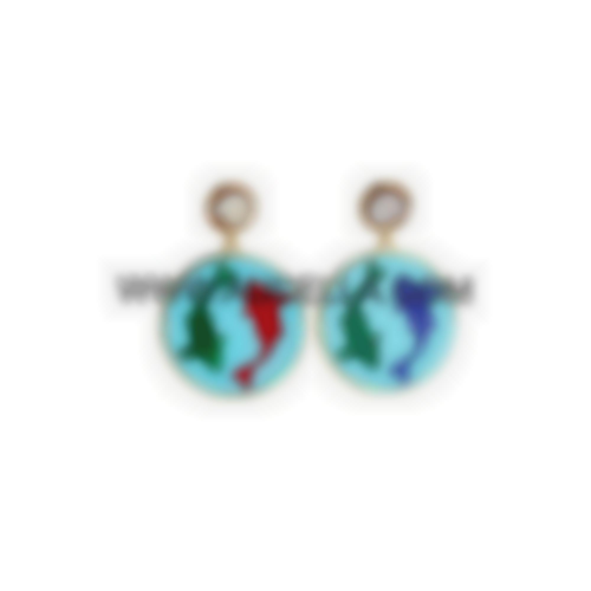 Earrings with natural cameos and mosaic