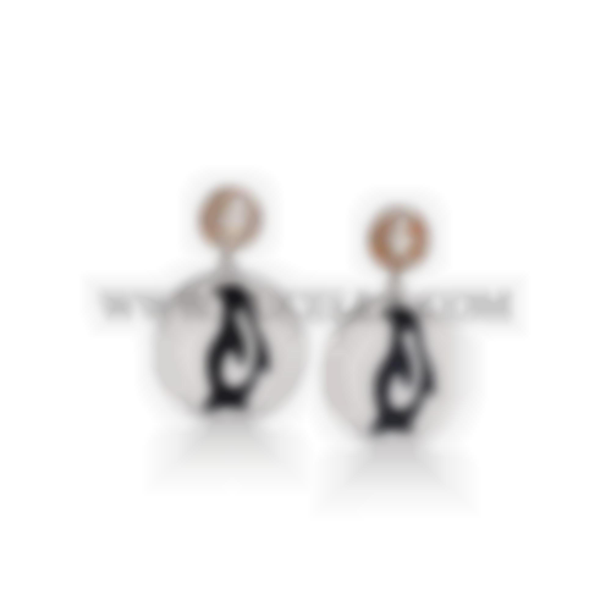 Earrings set in silver with cameos and mosaic work 
