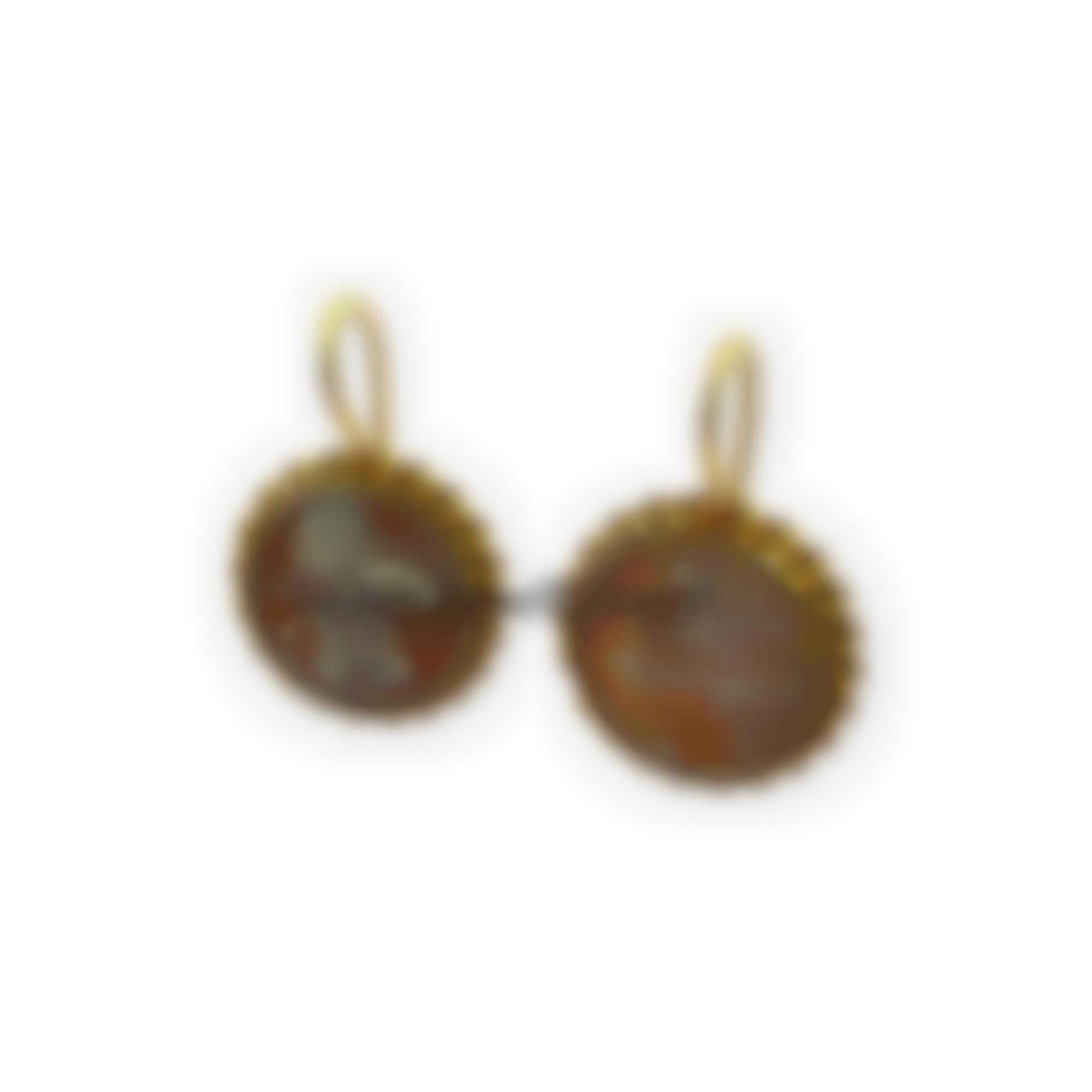 Orecchini in argento con cammei naturali sardonico 