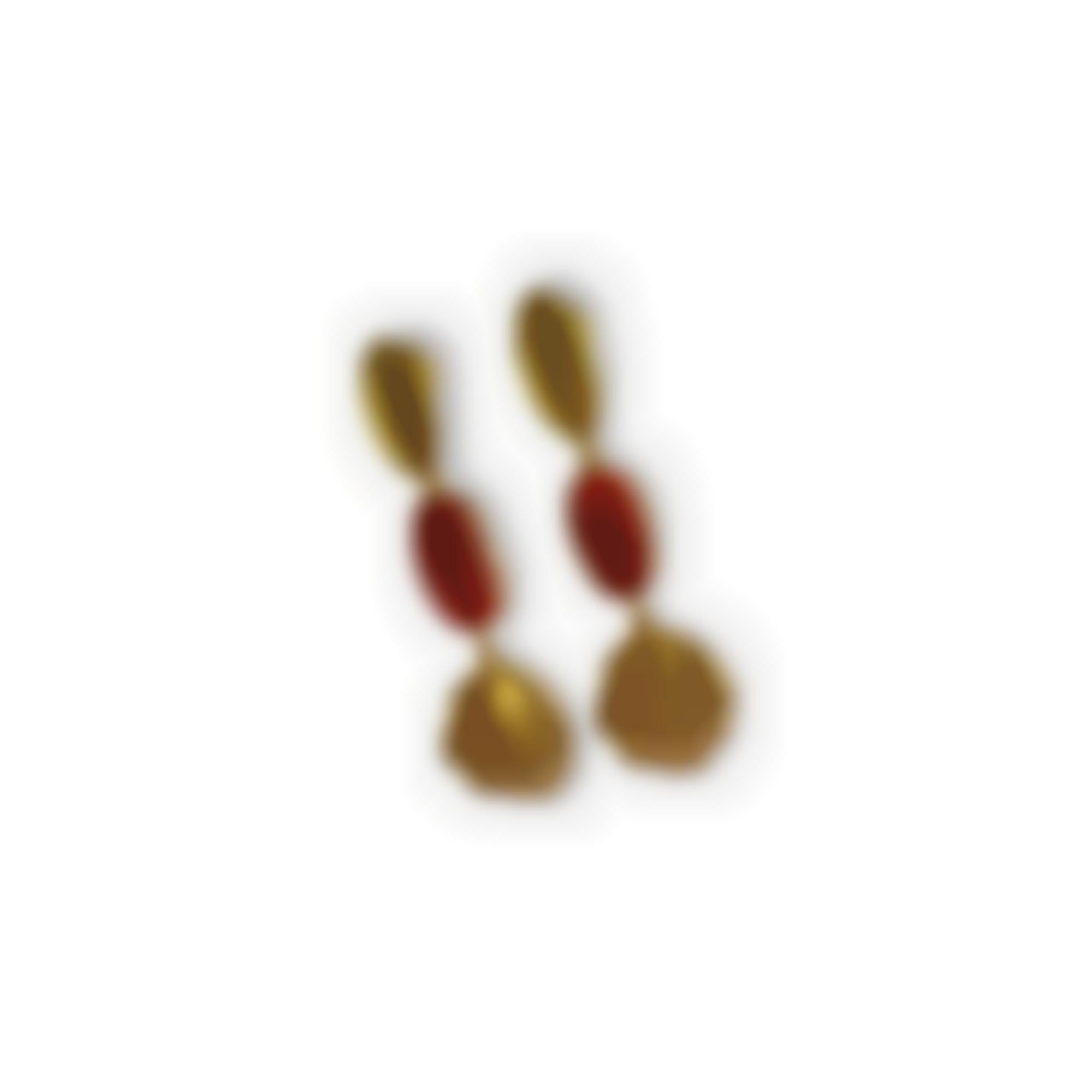 Silver earrings with natural red coral