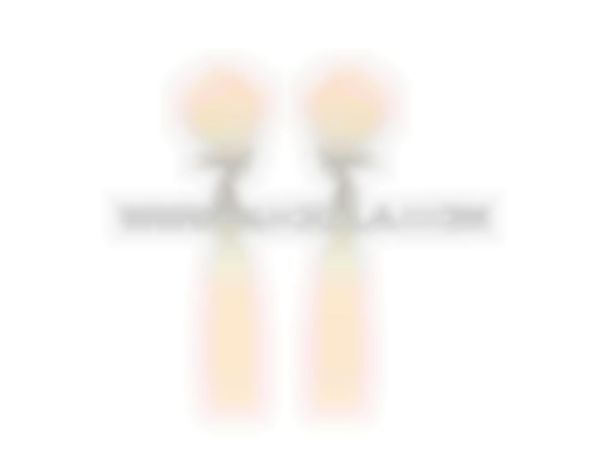 Pink coral twisted drops set in gold 