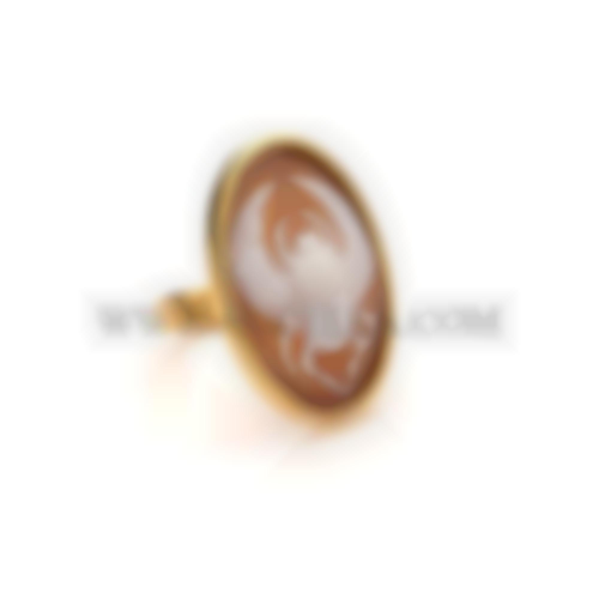 Ring set in silver with natural cameo
