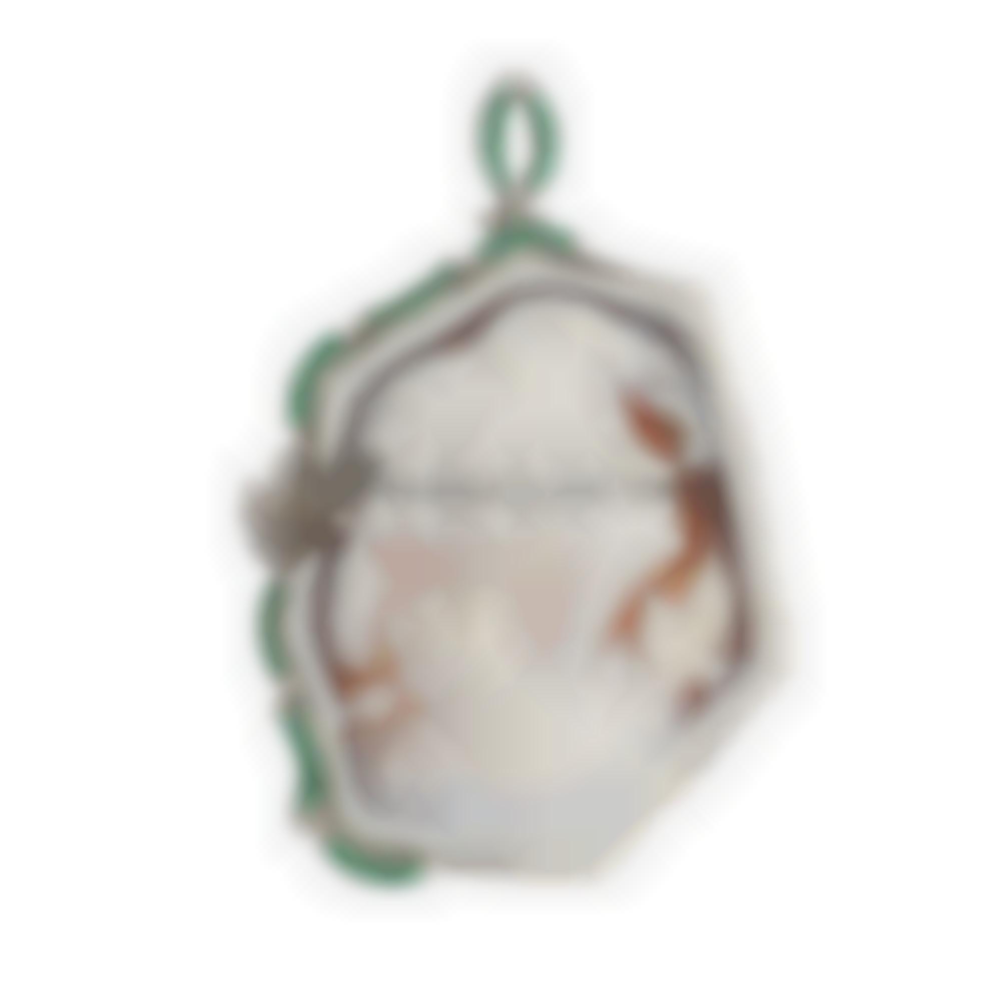 Ciondolo in argento con zirconi e cammeo inciso 