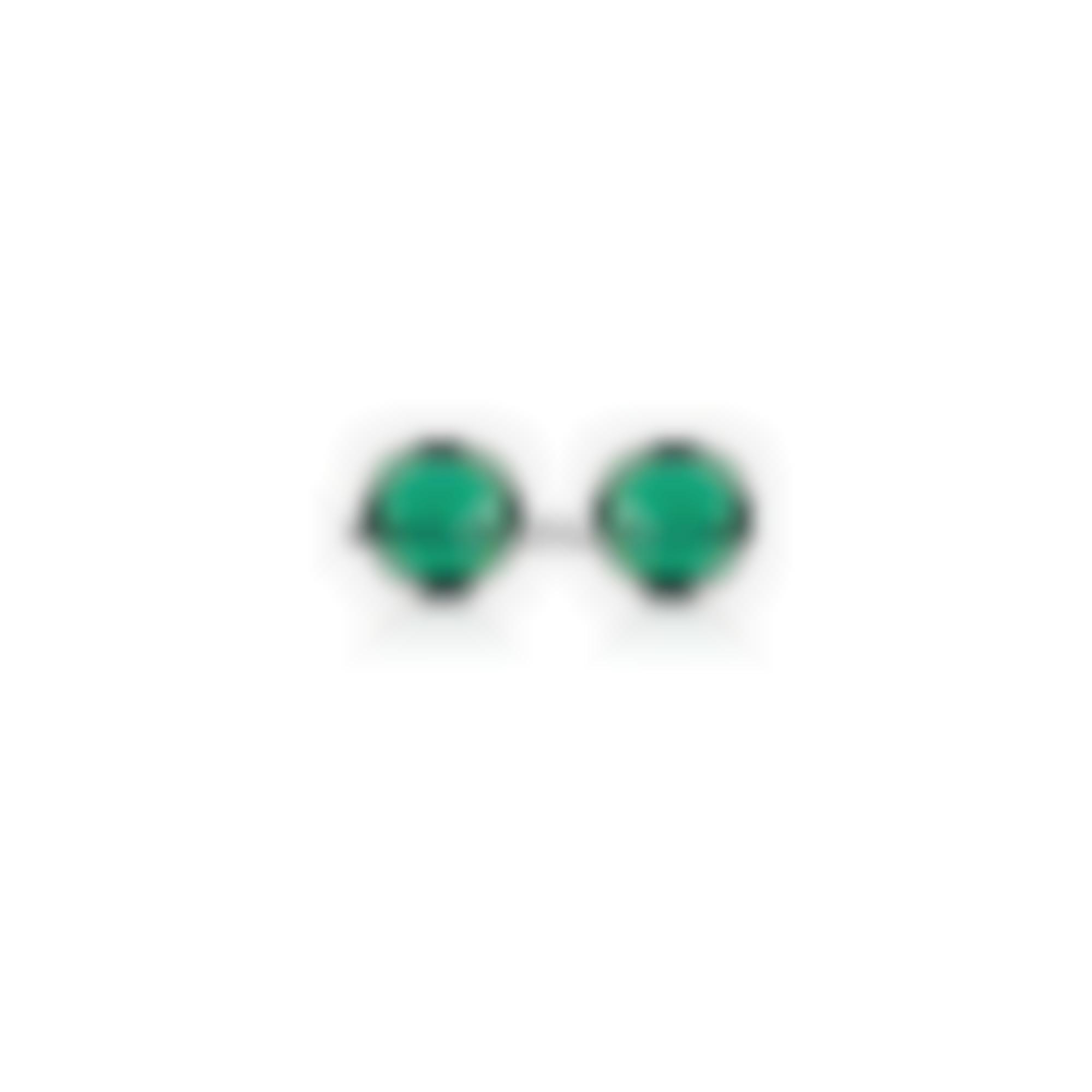 Earrings with diamonds crysoprase and gold 