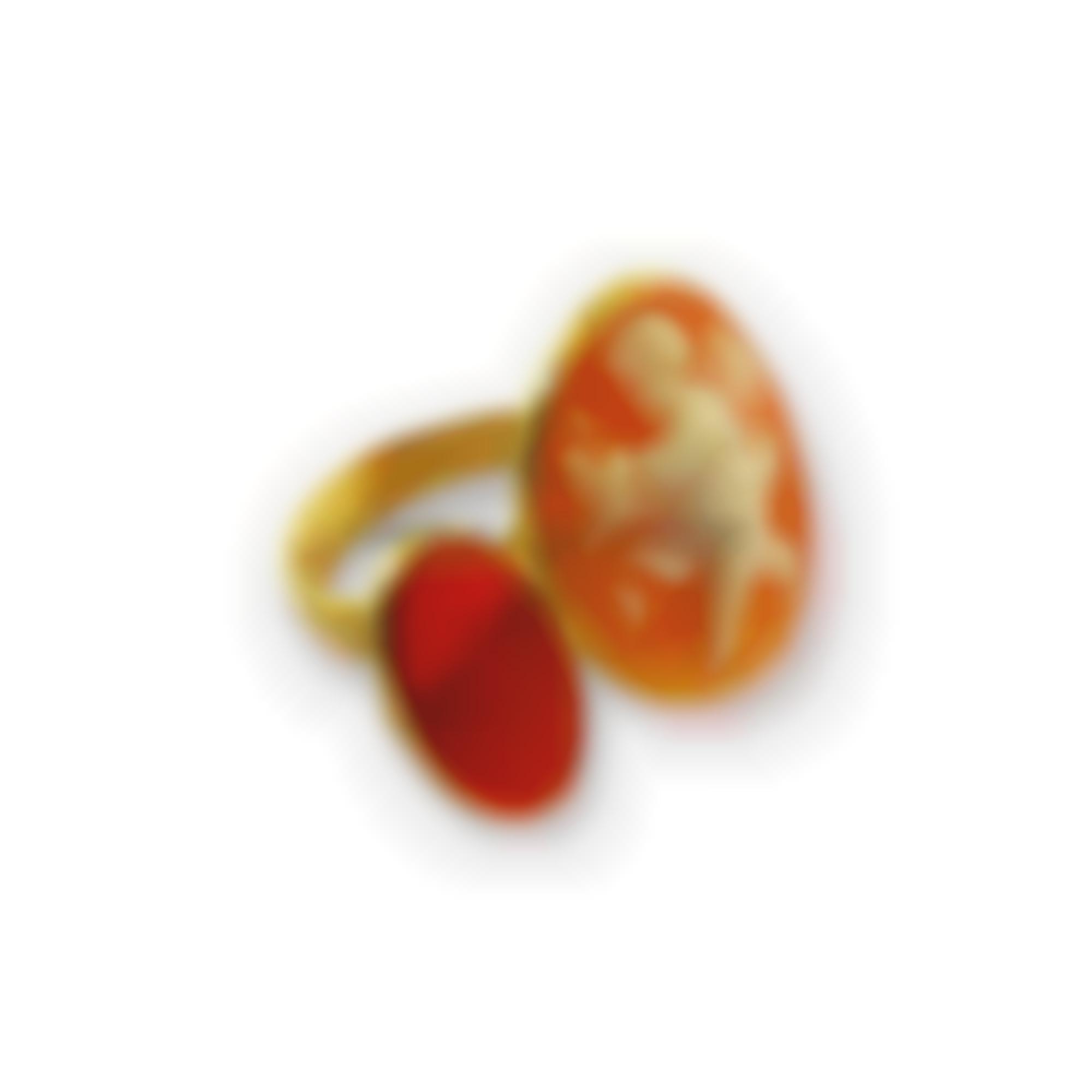 Cammeo inciso a mano montato in argento 