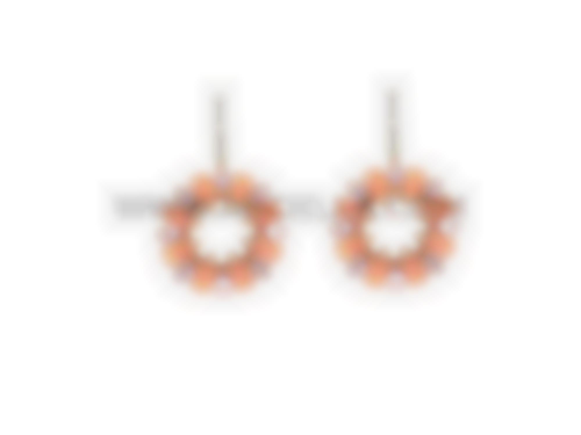 Earrings with pink coral and gold 