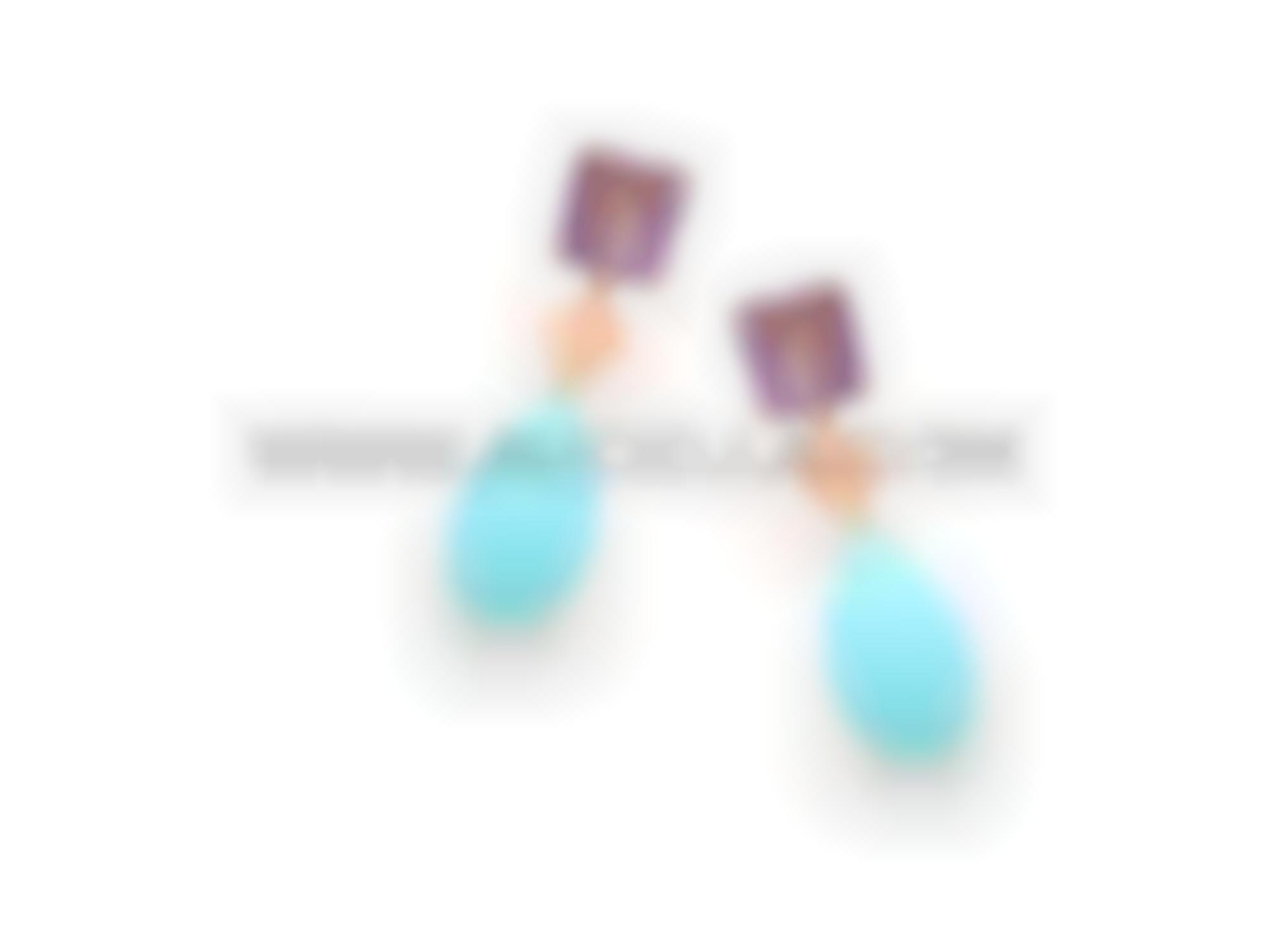 Earrings amethyst and turquoise 