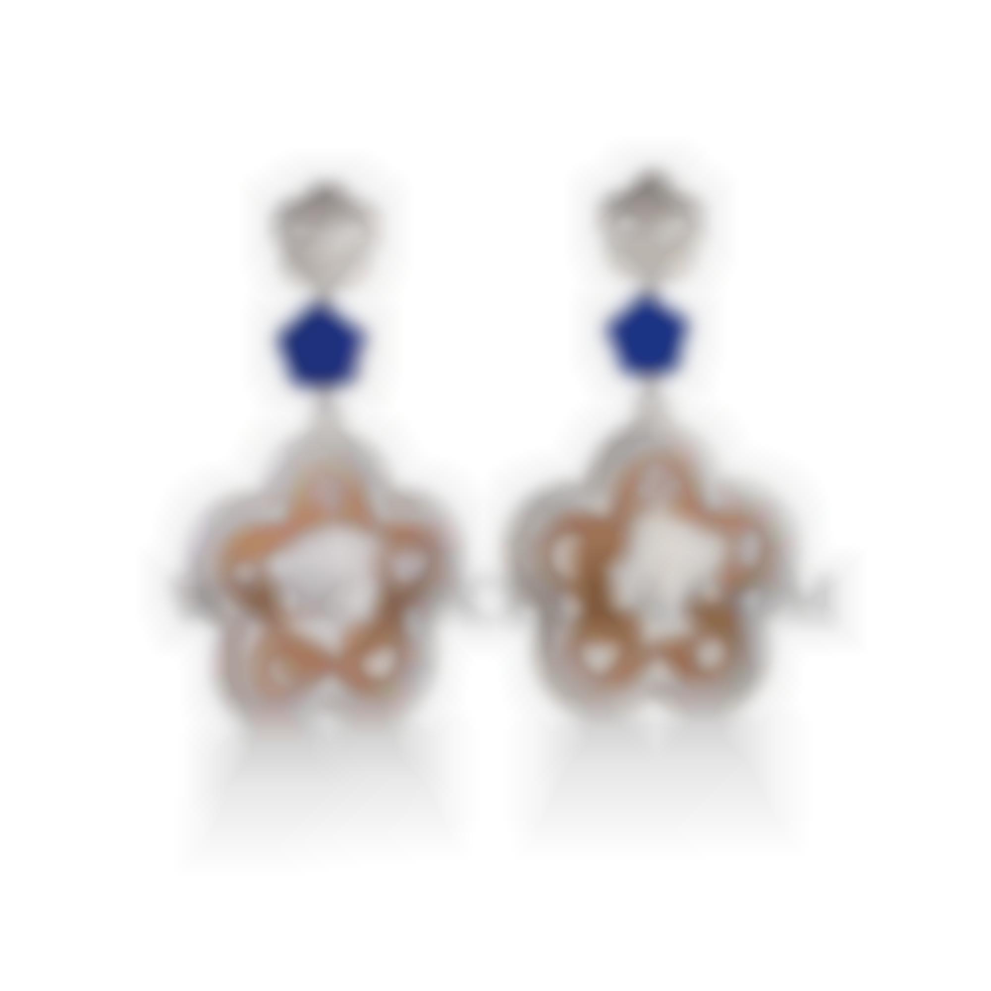 Earrings with natural seashell cameo handmade