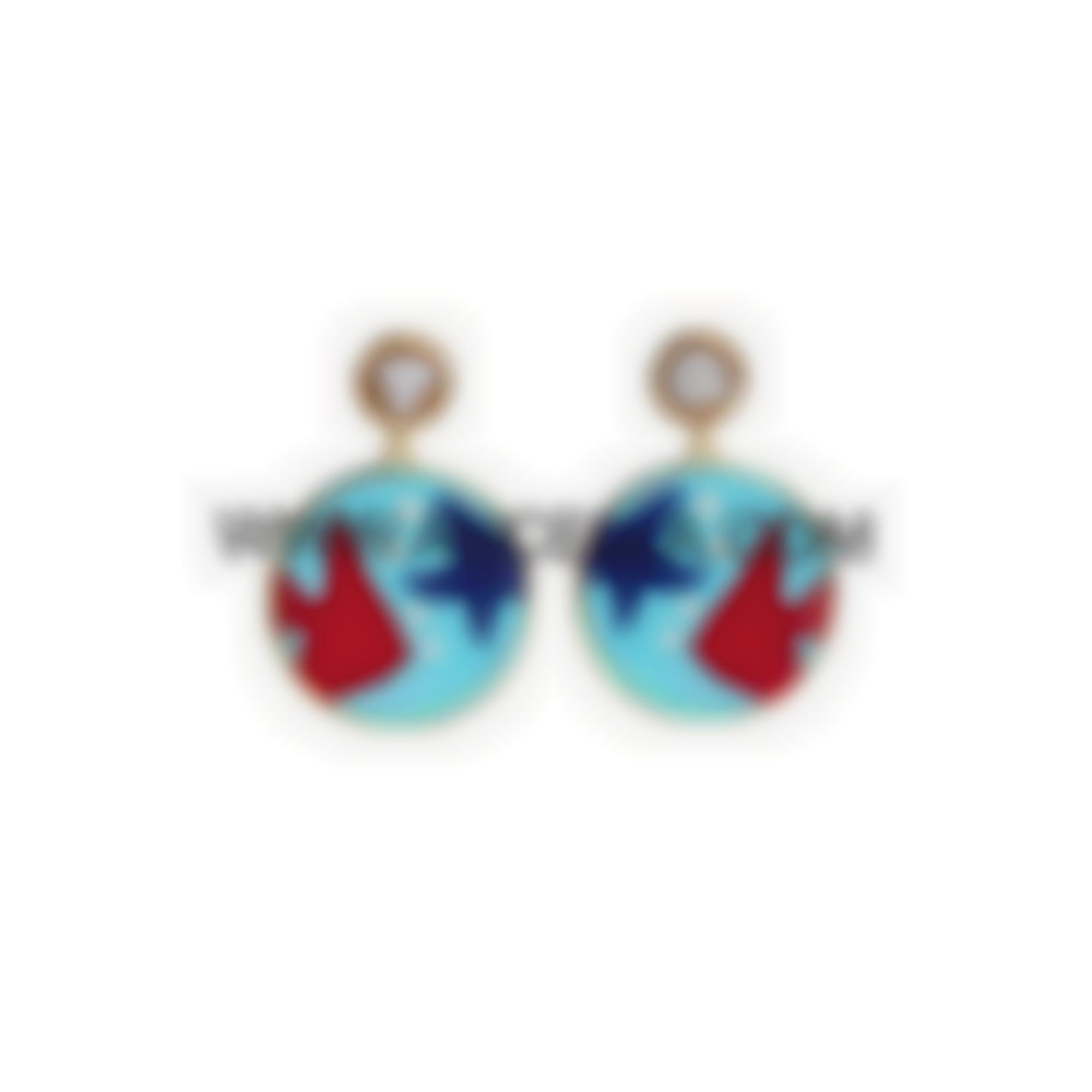 Handmade mosaic cameos seashell set in silver 