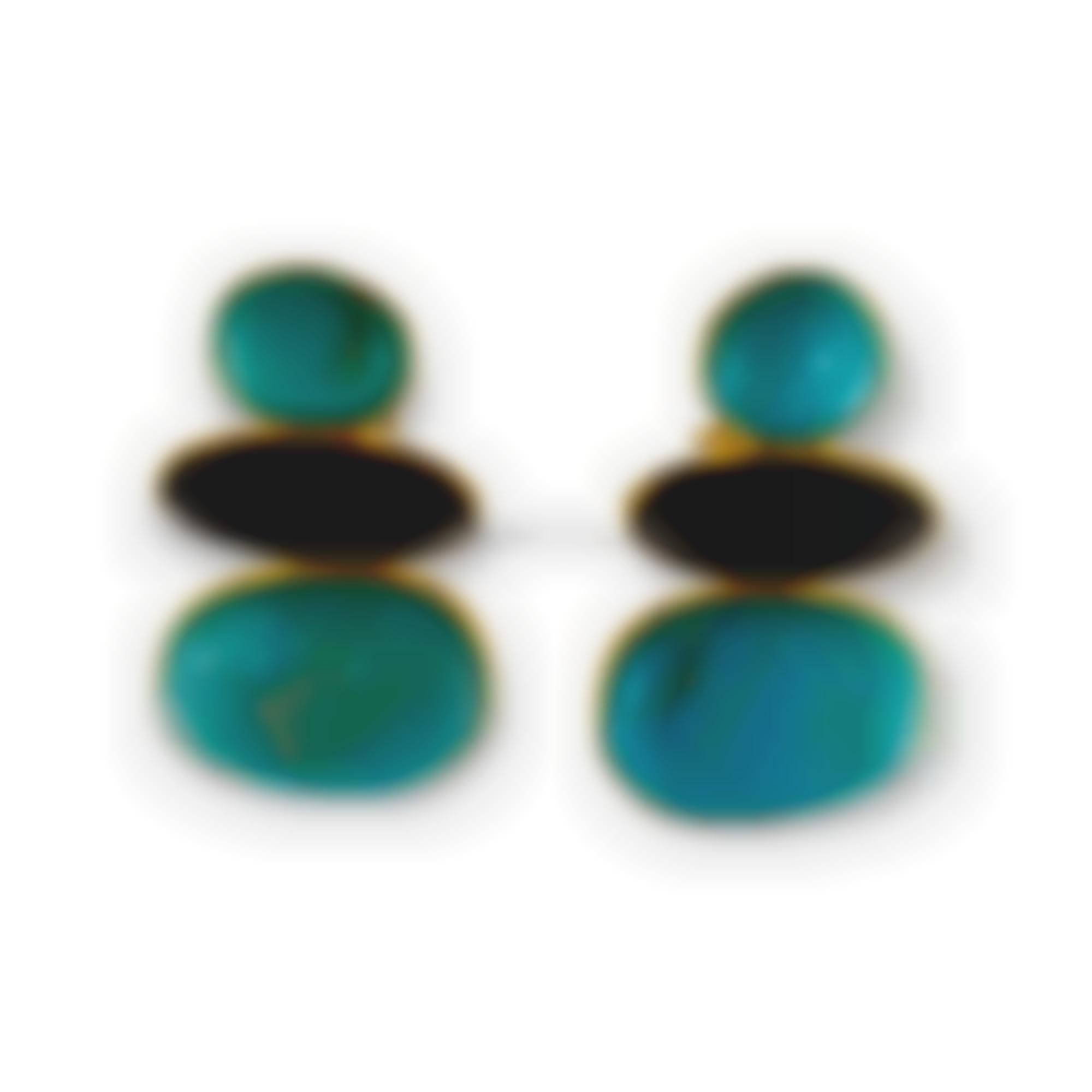 Orecchini in argento con turchese naturale stabilizzato 